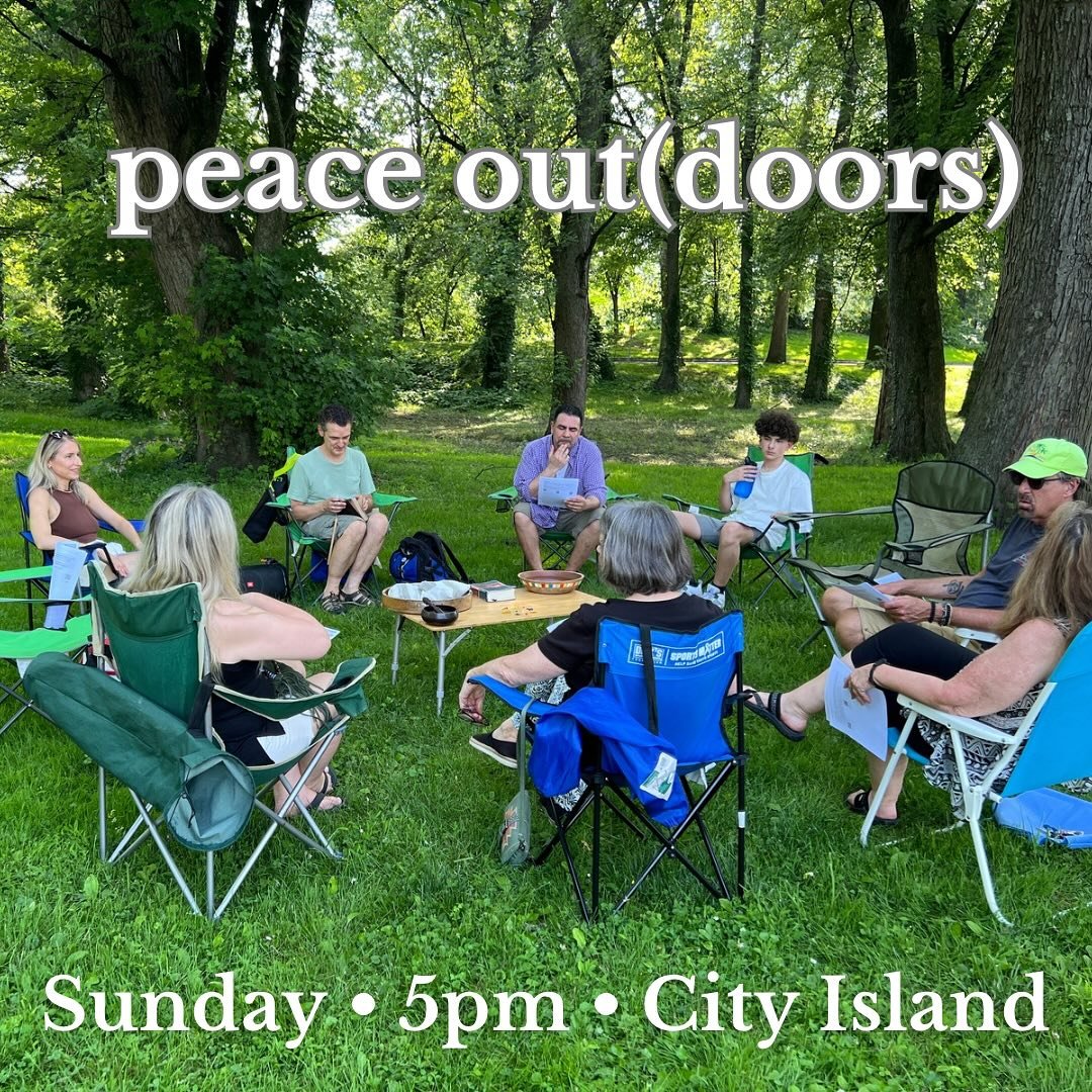 Peace Out(doors) offers an opportunity to pause, pray, and reflect in an outdoor setting. It is a short gathering that includes silence, prayer, sacred readings, and reminds us of our connection to the earth and one another. Peace Out(doors) is kid-f