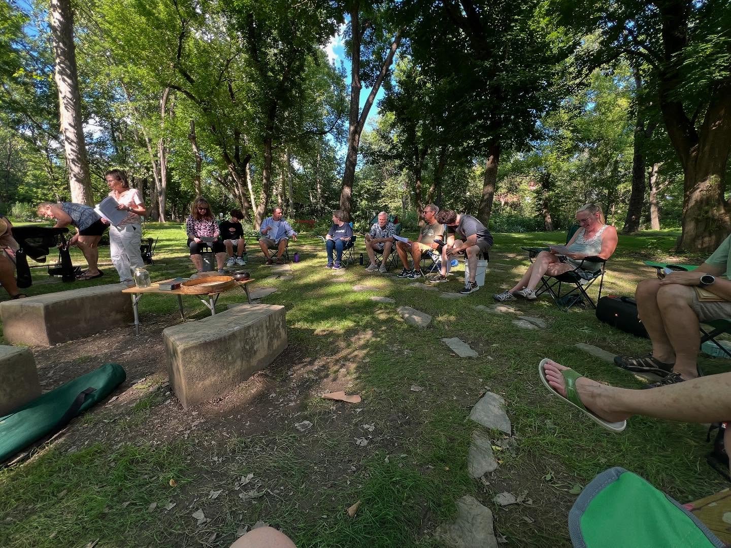 Thank you to those folks who attended Peace Out(doors) yesterday at Five Senses Garden, including our guests from @marketsquarechurch
Thank you also to Carol (see photo) who shared her art with us.
We’ll be back at City Island on Sunday at 5.