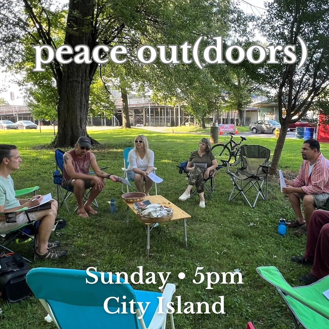 Peace Out(doors) offers an opportunity to pause, pray, and reflect in an outdoor setting. It is a short gathering that includes silence, prayer, sacred readings, and reminds us of our connection to the earth and one another. Peace Out(doors) is kid-f