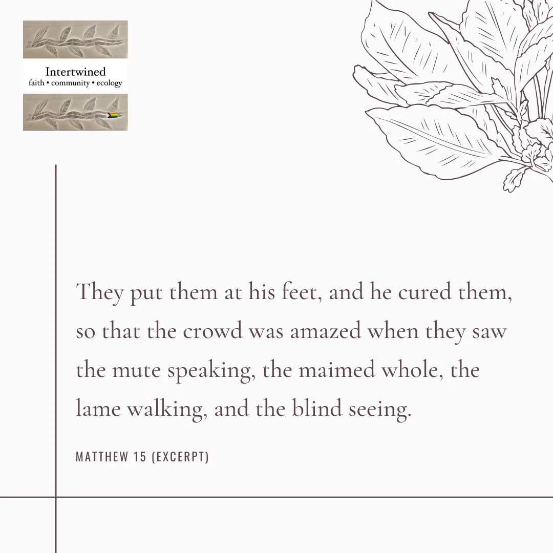 Matthew 15:29-39

After Jesus had left that place, he passed along the Sea of Galilee, and he went up the mountain, where he sat down. Great crowds came to him, bringing with them the lame, the blind, the maimed, the mute, and many others. They put t