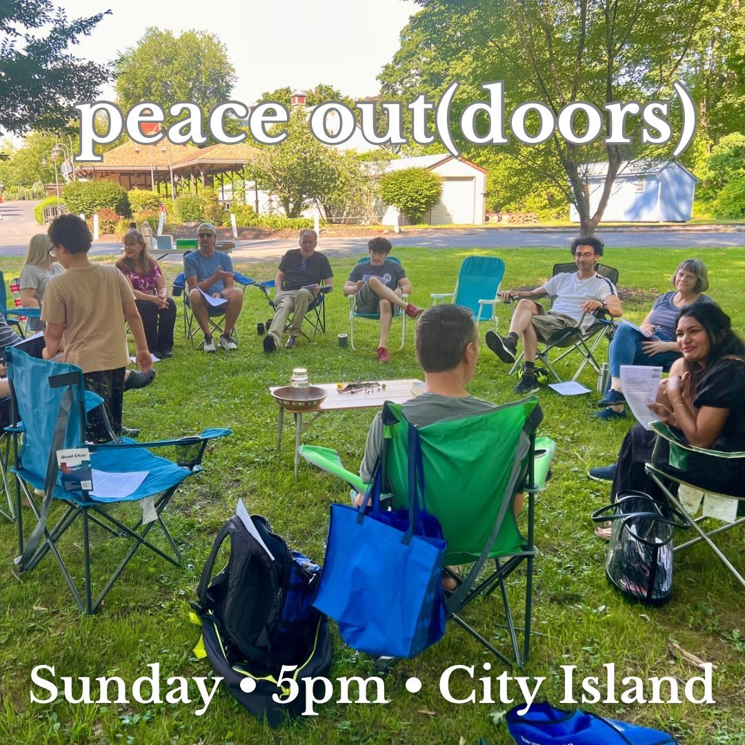 Peace Out(doors) offers an opportunity to pause, pray, and reflect in an outdoor setting. It is a short gathering that includes silence, prayer, sacred readings, and reminds us of our connection to the earth and one another. Peace Out(doors) is kid-f