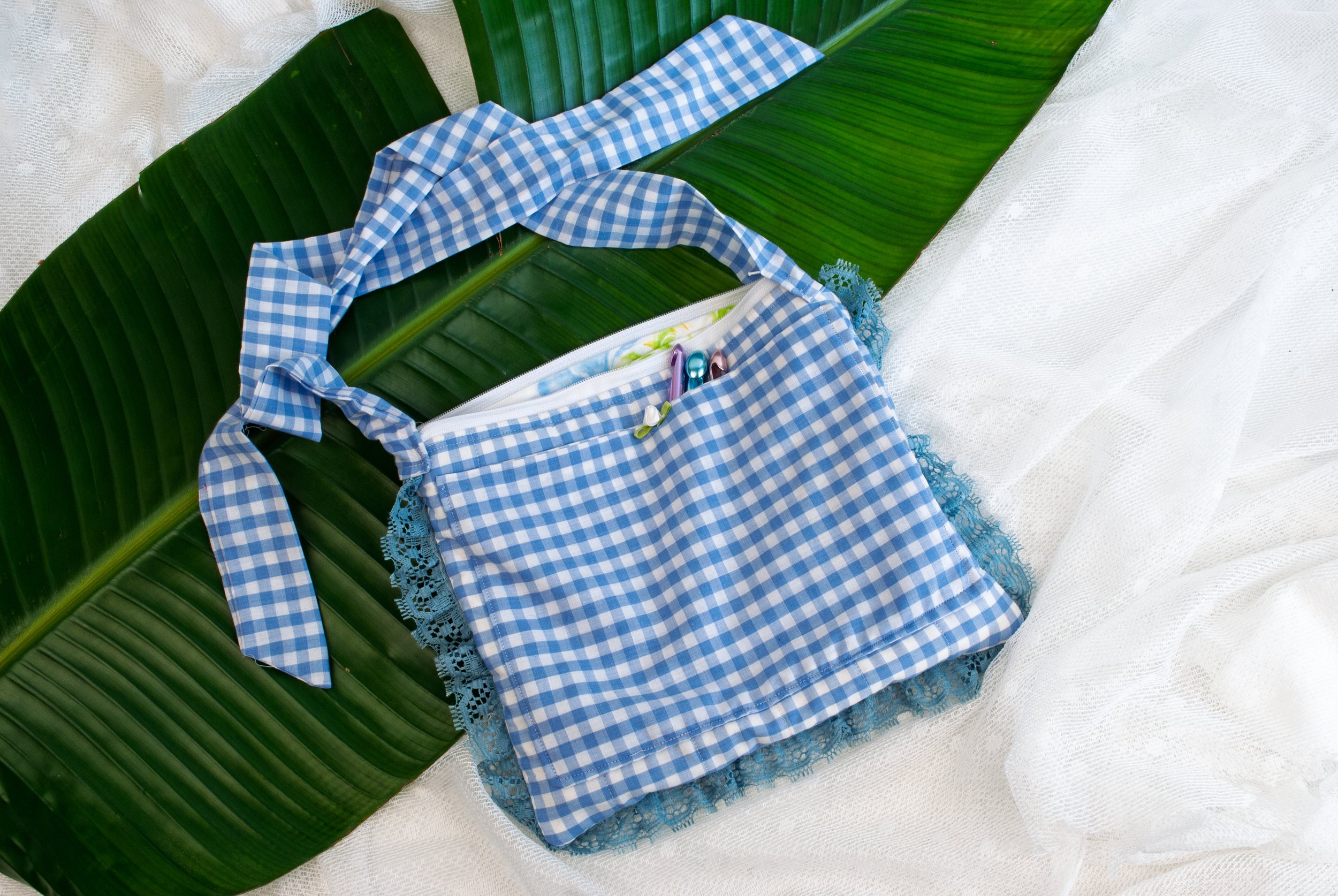 Blueberry Gingham Ravioli Style Bag