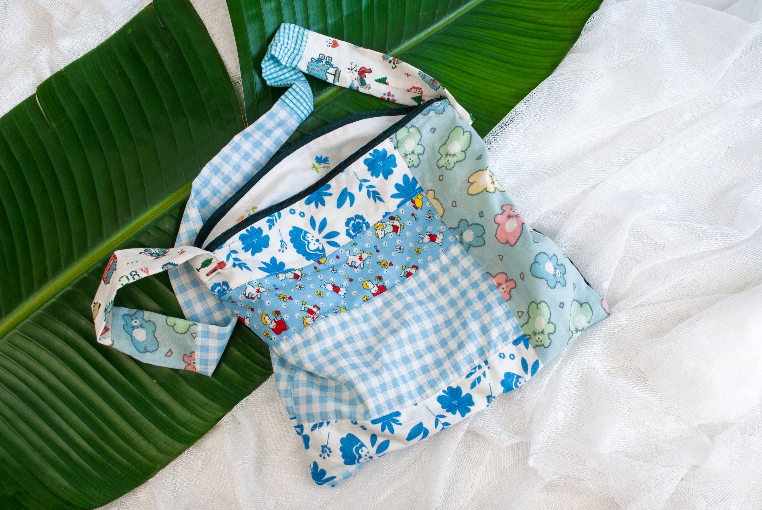 Blue Patchwork Side bag