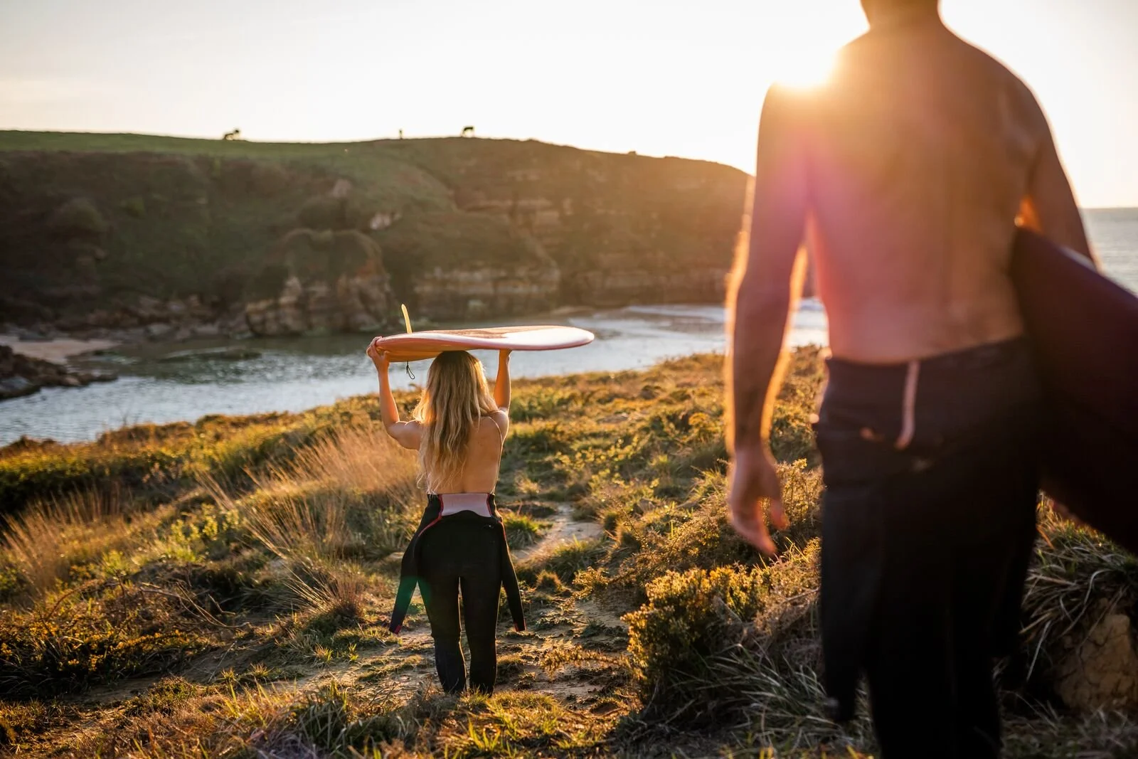 Sunset surf in Cornwall | campervan awnings