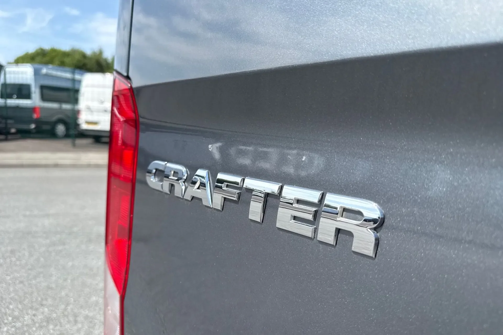 VW Crafter badge on grey van