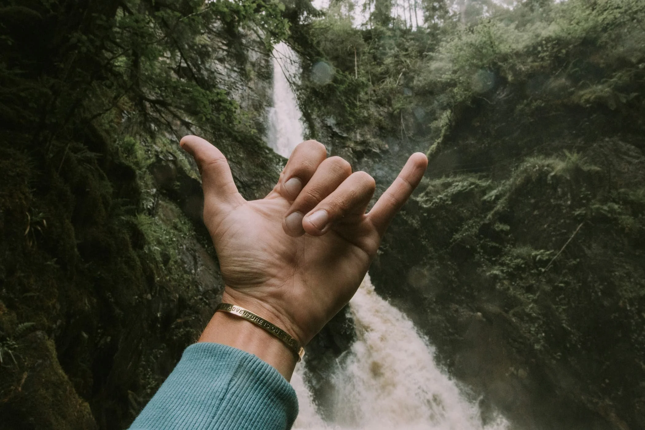 Waterfall hike with shaka hand | VW Crafter Conversion | Cornwall