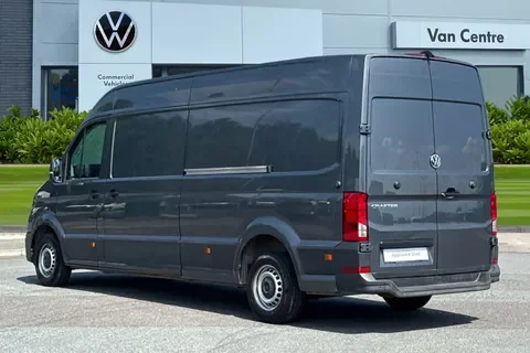 Rear angle of VW Crafter with sliding door