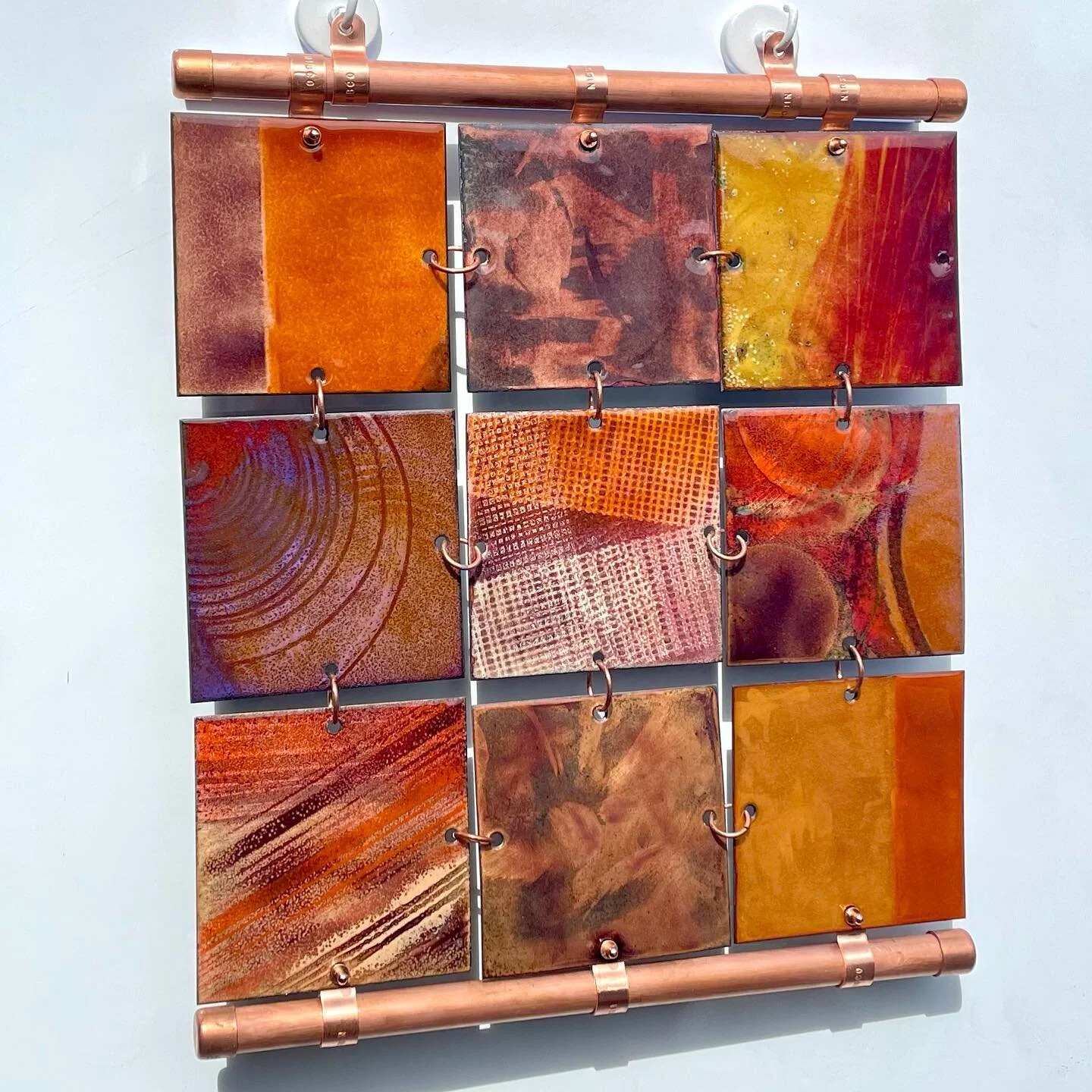 Enameled copper metal mosaic @tenwomenartists