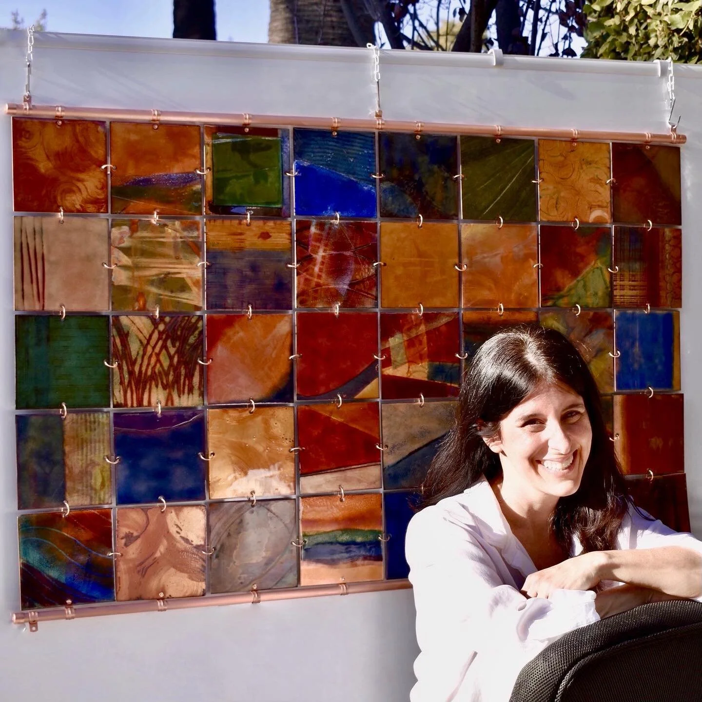 So happy with this custom enameled metal mosaic I made with @aschneir and @barlamsteve !