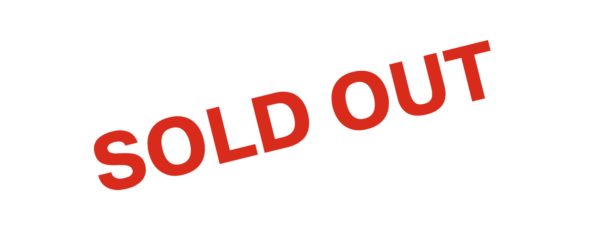 Black background with the word 'SOLD OUT' in red, bold letters arranged diagonally.