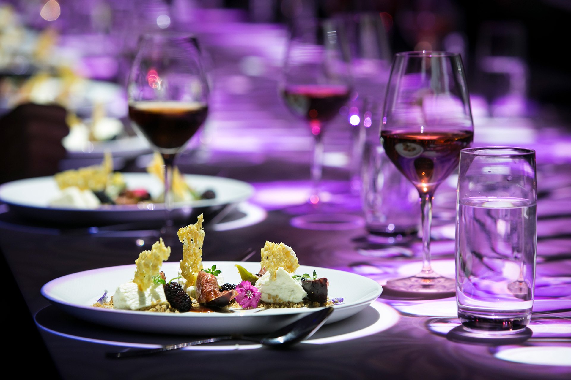  canapes and wine glasses on table brisbane kirsten cox photographer events 