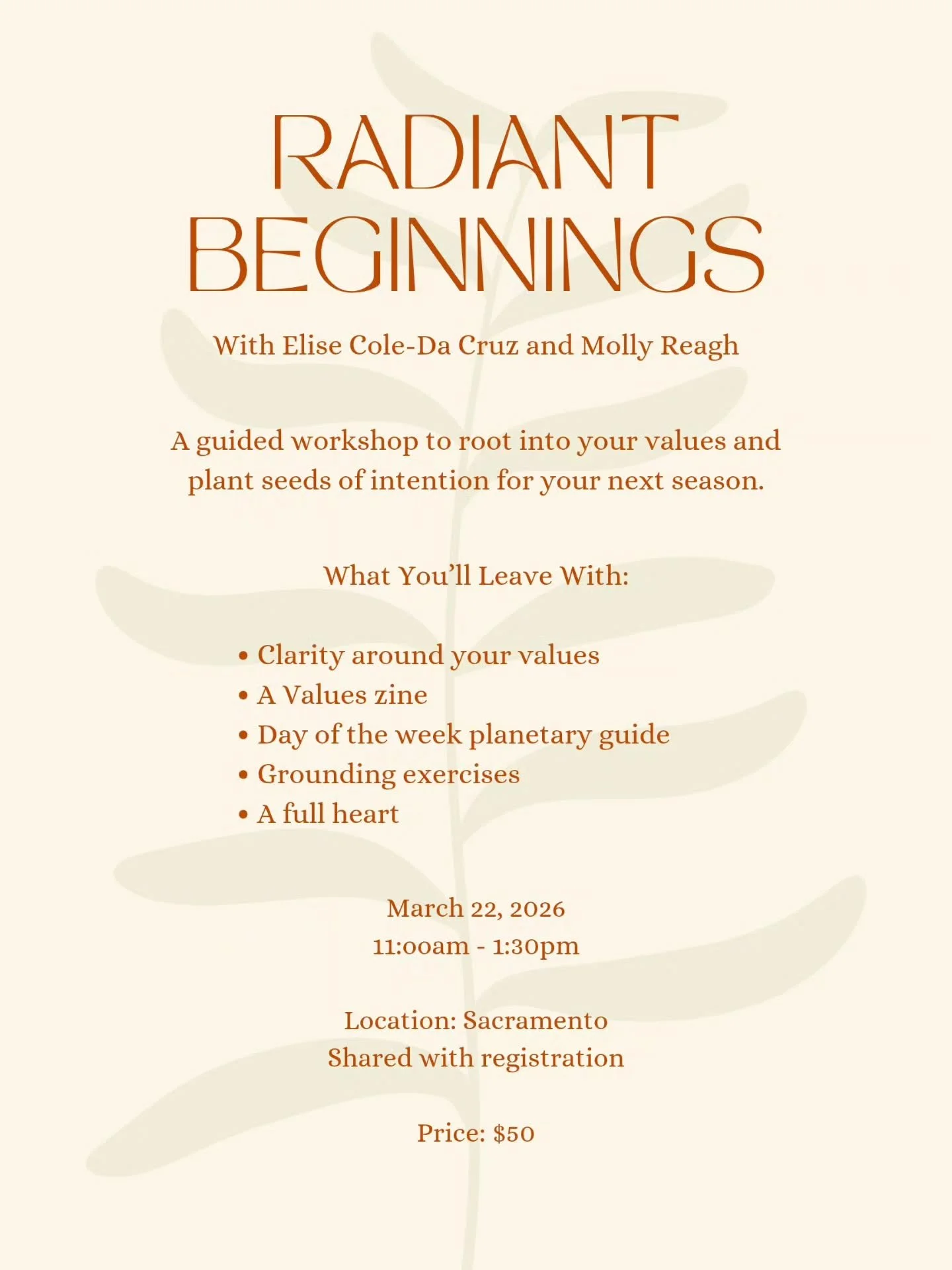 As Earth ascends from her slumber, we too awaken with endless possibilities.

Join Elise and Molly for a succulent workshop full of joy, ritual, and self-exploration. We will gather together in a cozy container with food, n/a drink, and creativity.&n