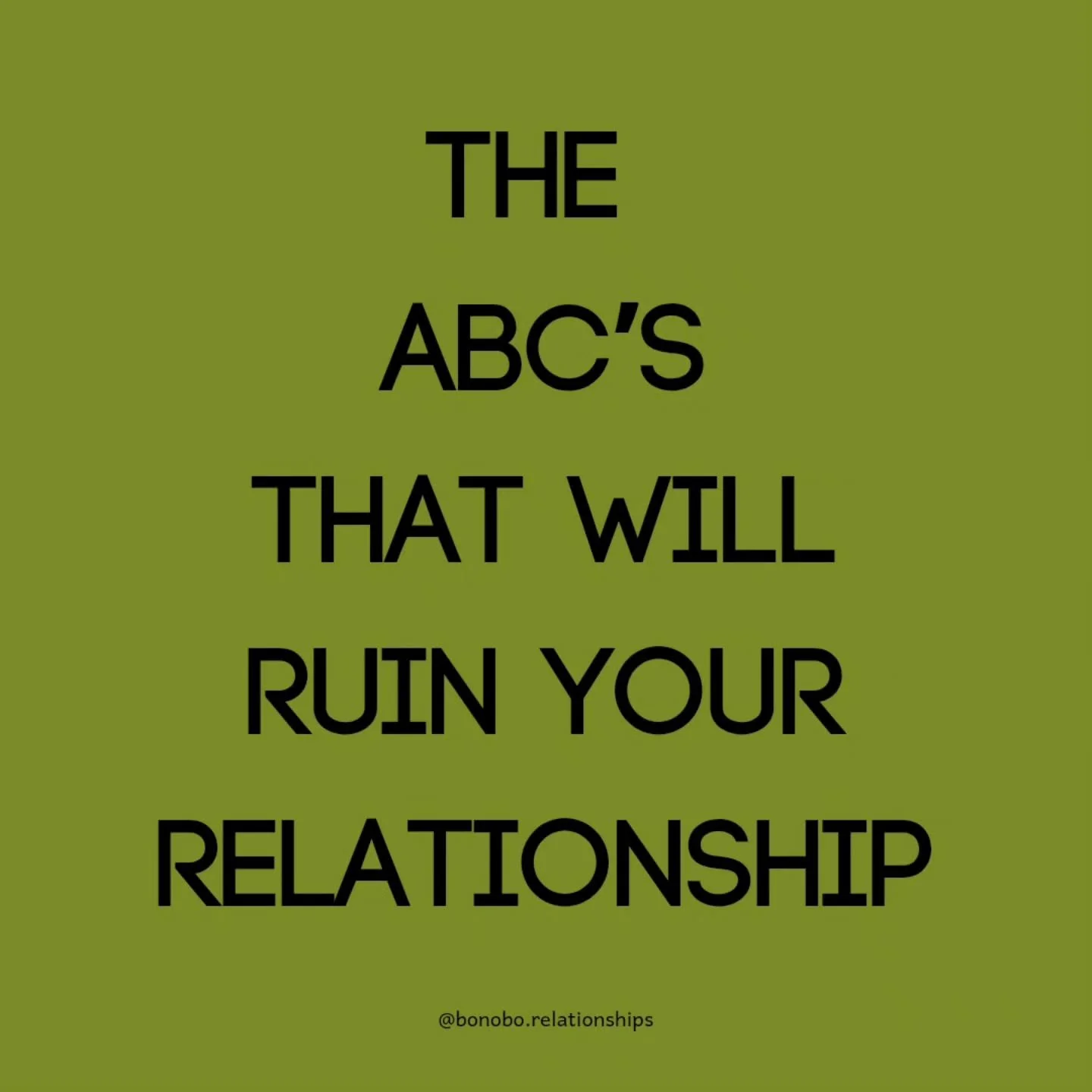 These ABCs are the foundation...of relationship disaster!

#relationships #RelationshipCoach #HealthyRelationships #nonmonogamy #BonoboRelationships