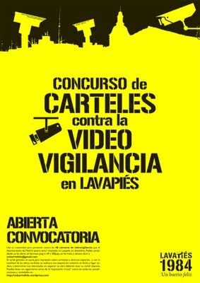 CONCURSO de CARTELES contra la VIDEOVIGILANCIA en LAVAPIÉS « Un barrio  feliz — Arte Sostenible