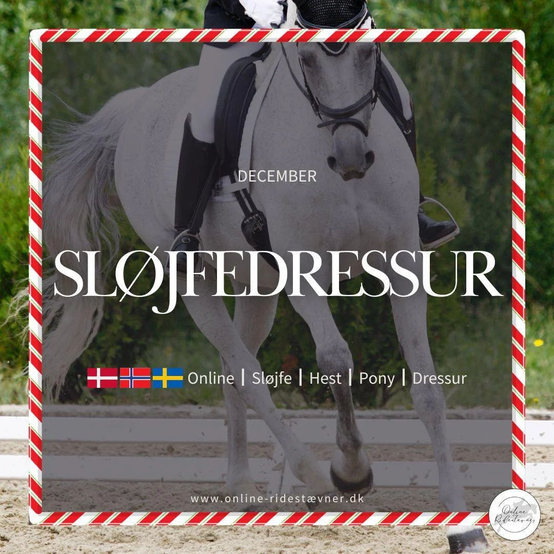 🎄 SL&Oslash;JFEDRESSUR &ndash; DECEMBER 🎄
OBS: Sl&oslash;jfeklasse. V&aelig;r opm&aelig;rksom p&aring; at der i december OGS&Aring; findes en placeringsklasse i dressur. 

S&oslash;rg for at l&aelig;se teksten grundigt igennem f&oslash;r du tilmeld