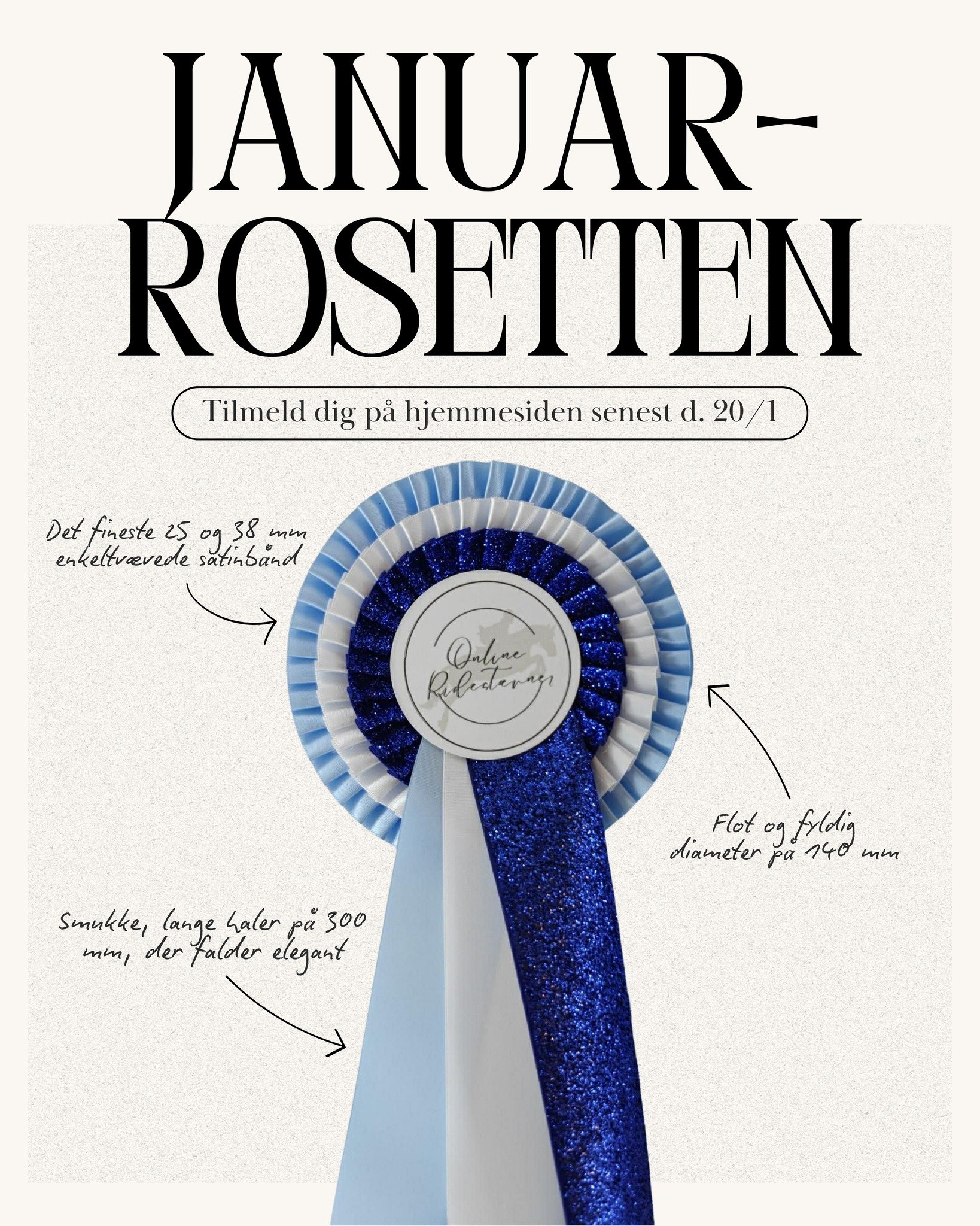 Januar-rosetten er klar &mdash; er du? 💙

Rid st&aelig;vner p&aring; dine pr&aelig;misser: Trygge rammer, professionel bed&oslash;mmelse &mdash; fordi gode st&aelig;vneoplevelser aldrig g&aring;r af mode.

G&oslash;r som over 80 andre ryttere og til