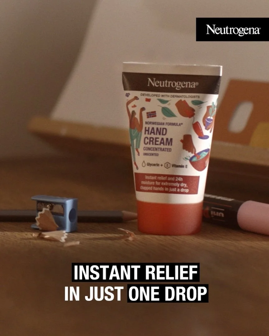 Packaging design for Neutrogena, woman climbing, people making and doing things with their hands