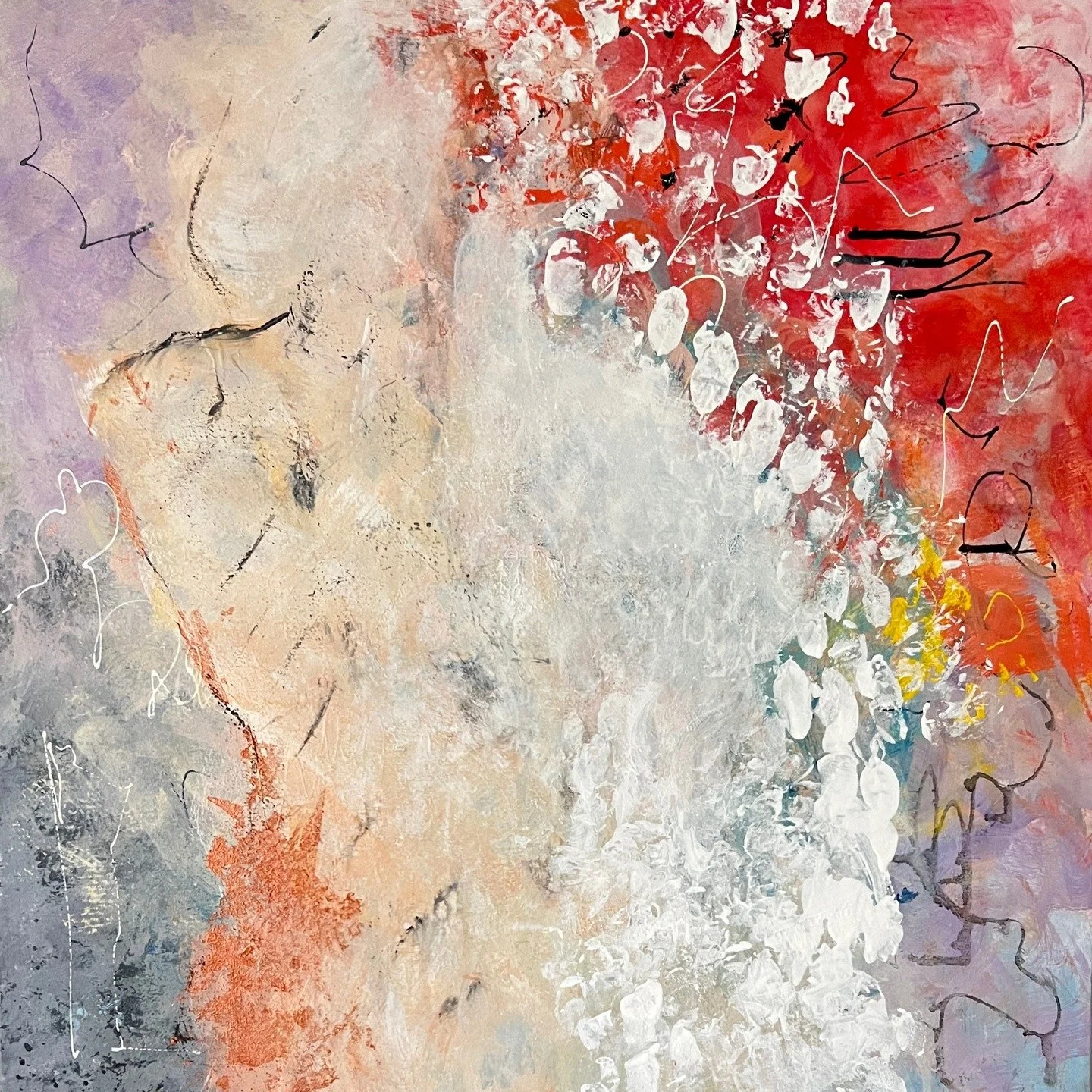 'SPREAD THE LOVE' 18x18 on stretched canvas 

Please join us for
&ldquo;ABSTRACT CONVERSATIONS&rdquo;
Meet the Artists Reception 
Sunday, September 7, 2025 3:00 &ndash; 5:00pm
On view from August 23 &ndash; September 16, 2025
 The Guild of Creative A