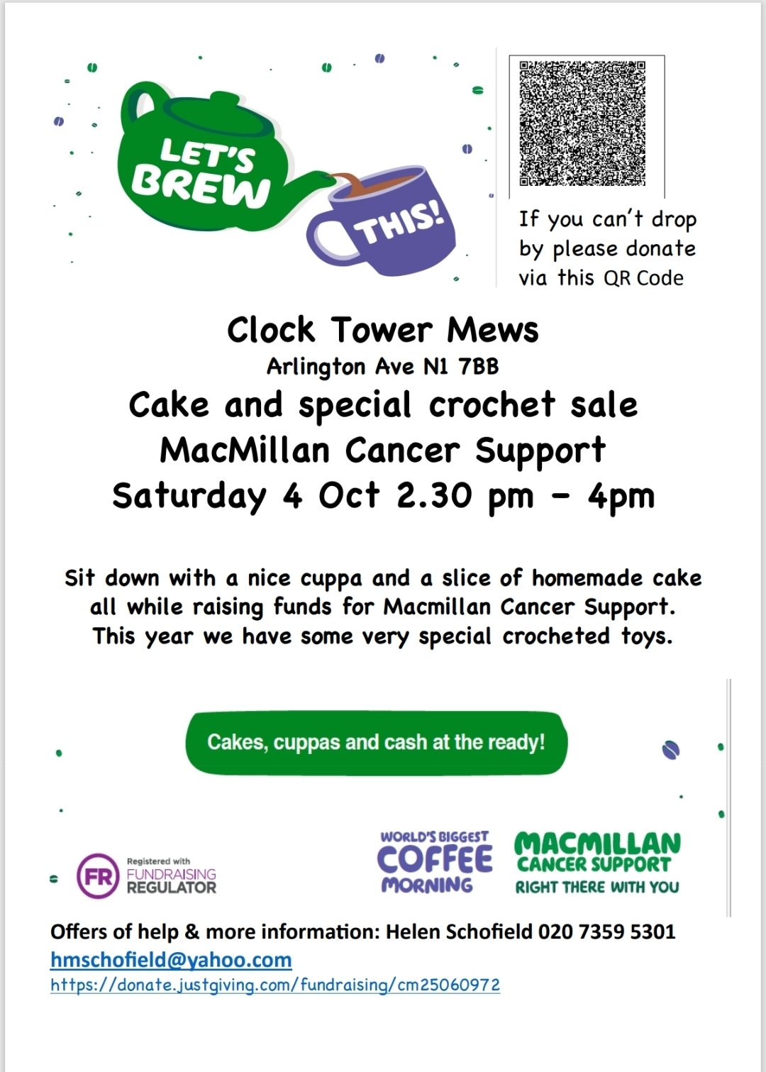 Clock Tower Mews - Cake and Crochet sale