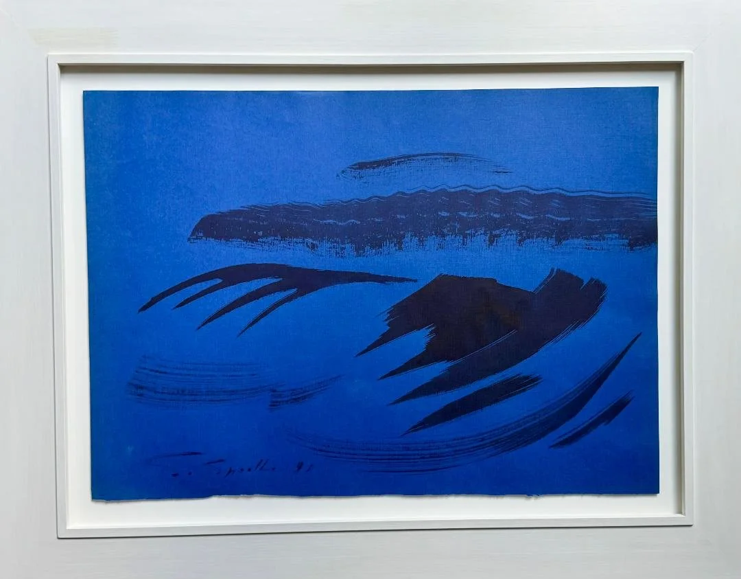 HIEROGLYPHEN AUF BLAUEM GRUND 1991 TUSCHE AUF BLAUEM BUTTEN 50.2X70CM.jpeg