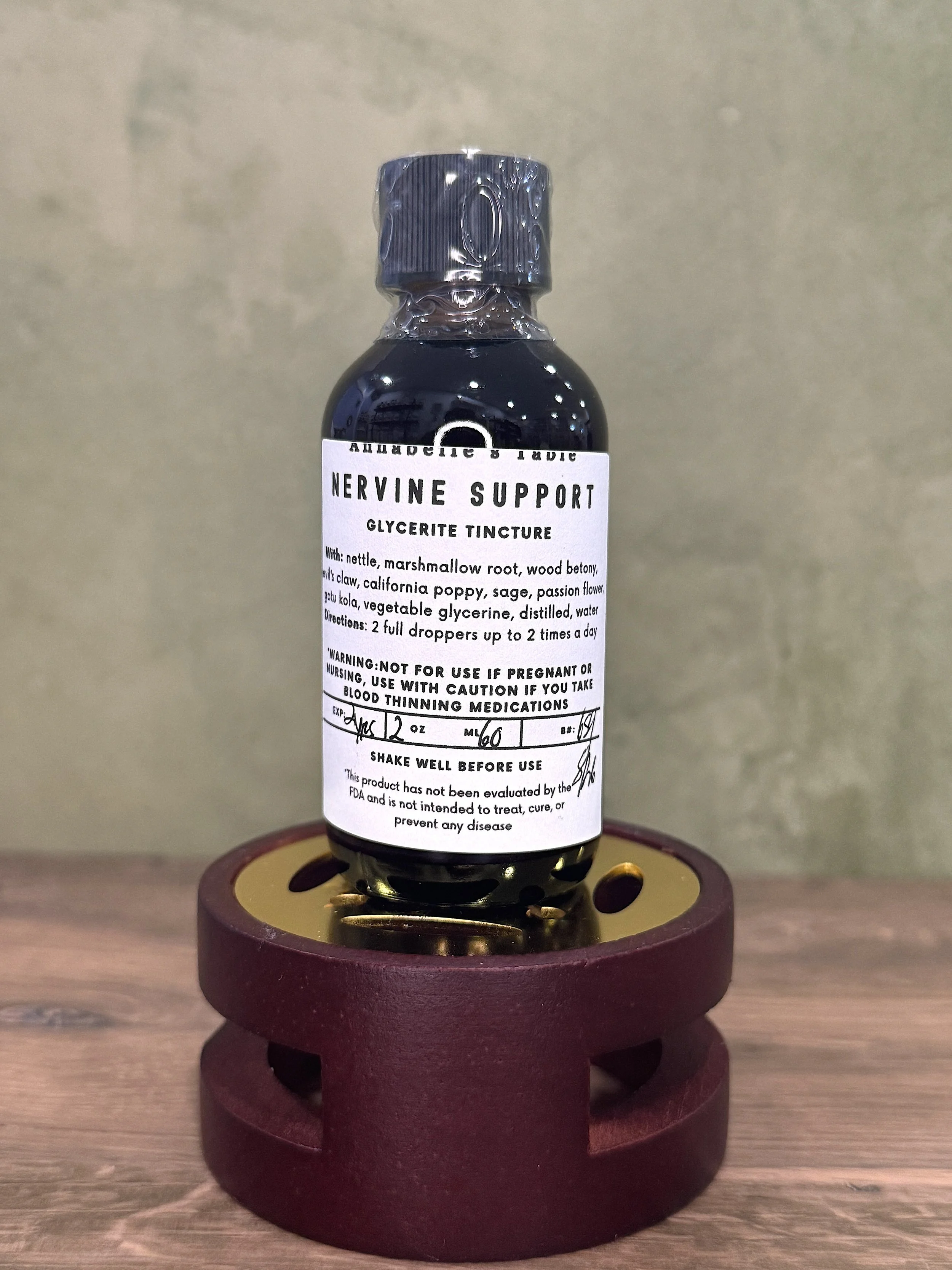 Nervine Support Organic Herbal Glycerite Tincture