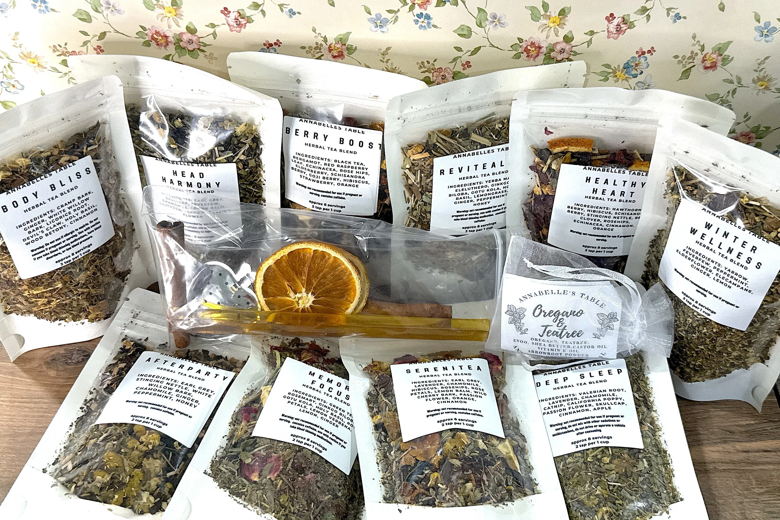 Herbal Tea Blend Variety Sampler Gift Box for Tea Lovers Ten Different Teas