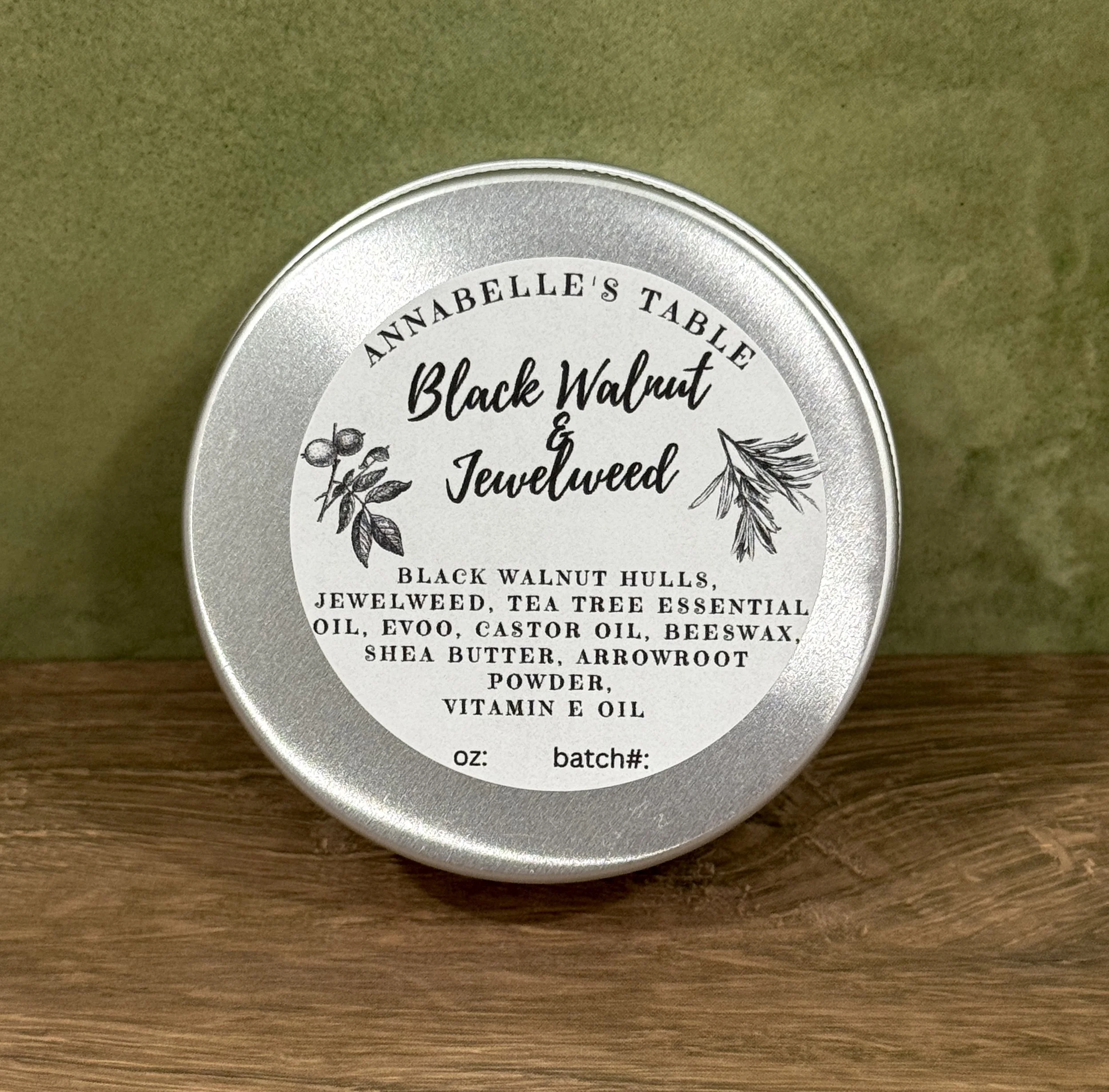 Black Walnut and Jewelweed Tea Tree Salve