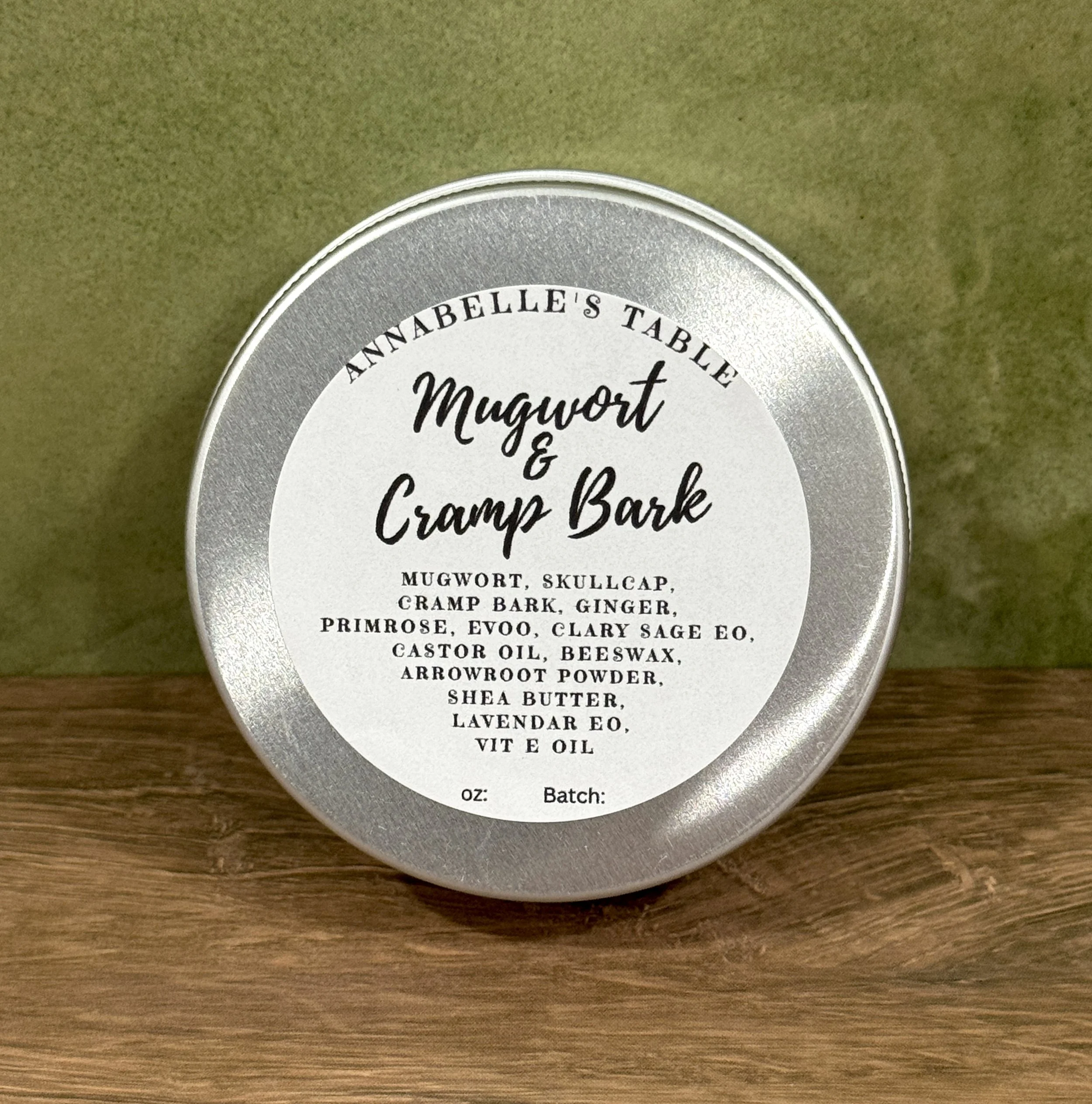 Mugwort & Cramp Bark Organic Herbal Salve