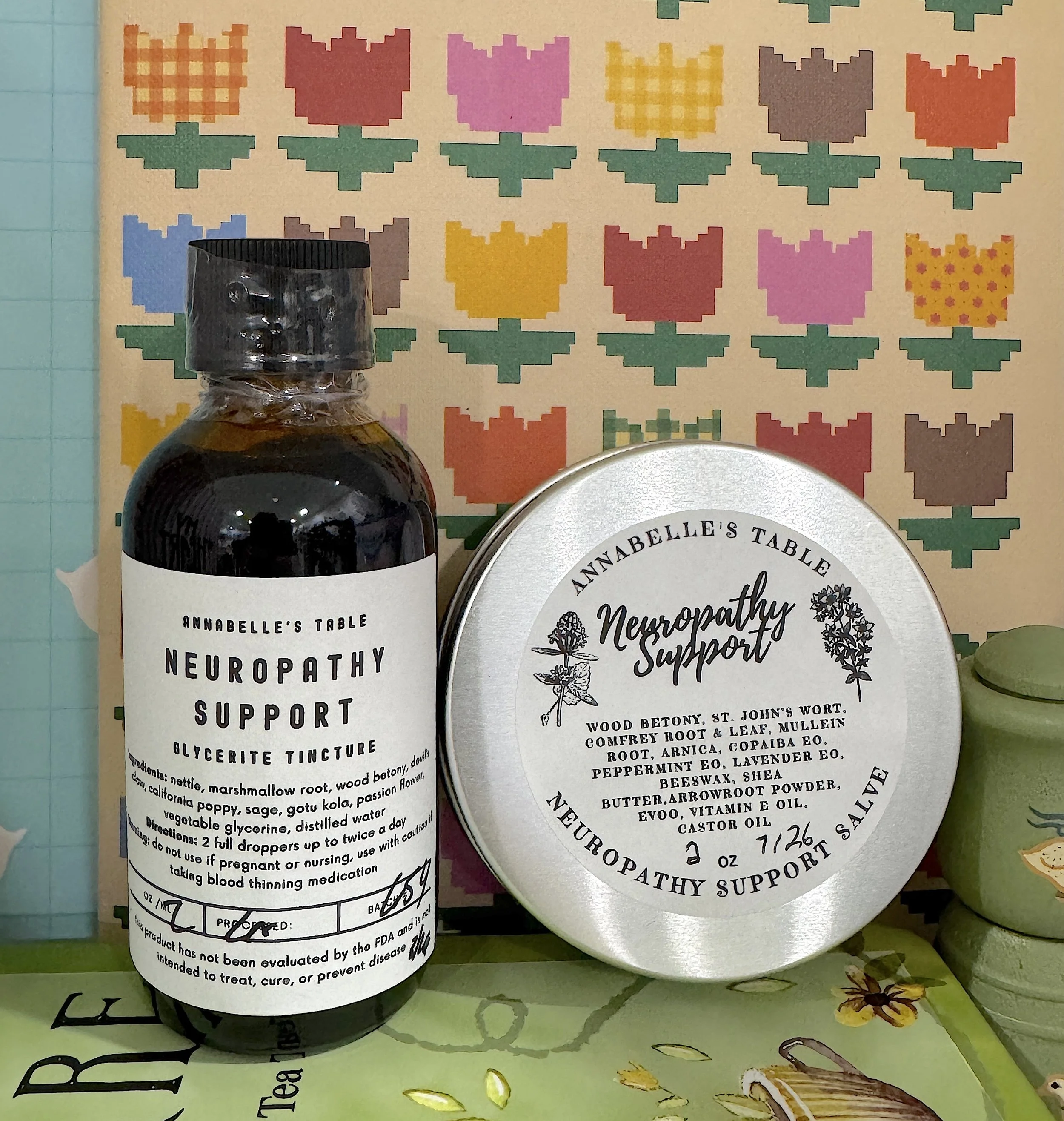 Neuropathy Support Duo Herbal Glycerite Tincture and Topical Salve