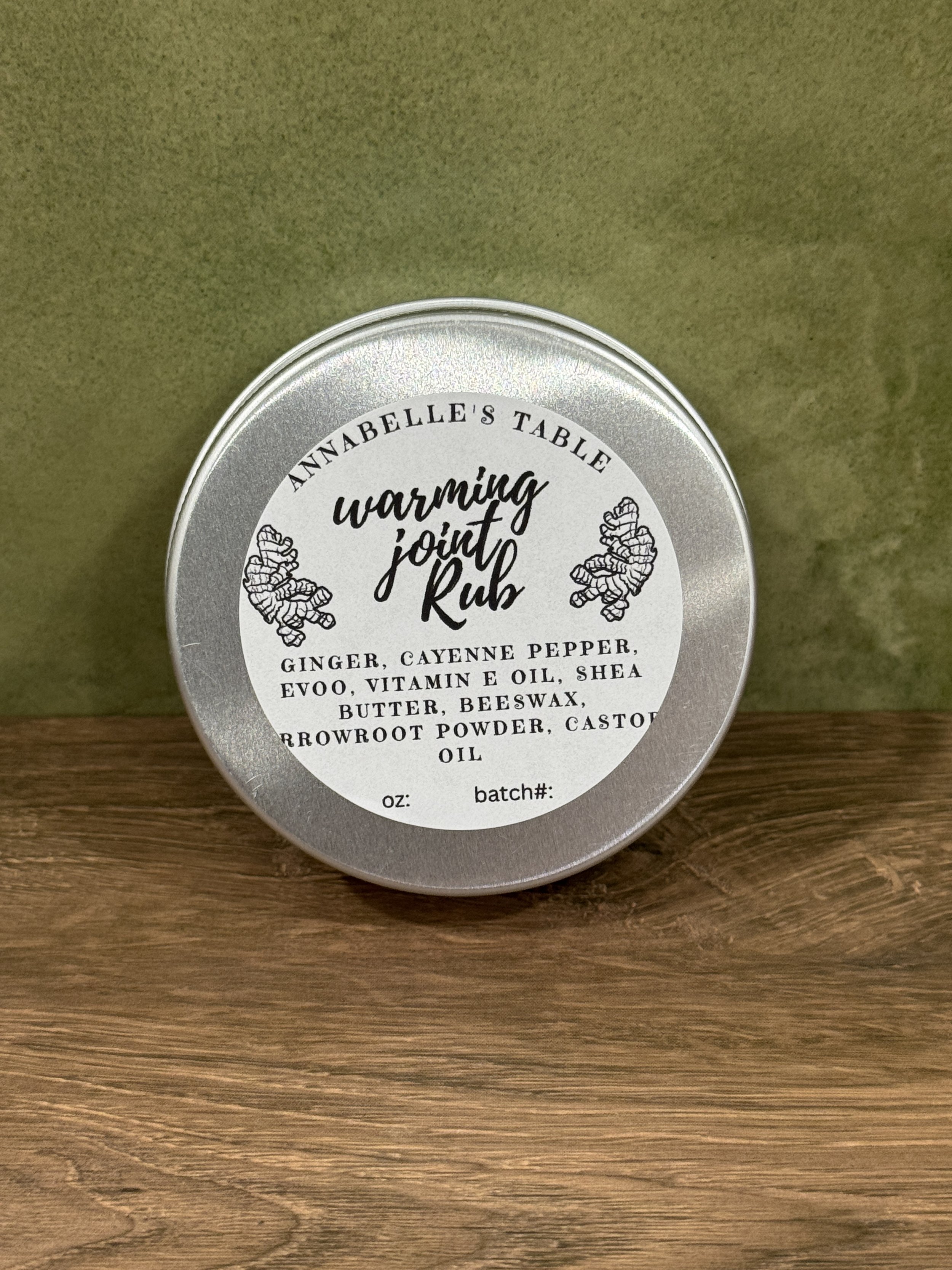 Warming Joint Rub Herbal Organic Topical Salve