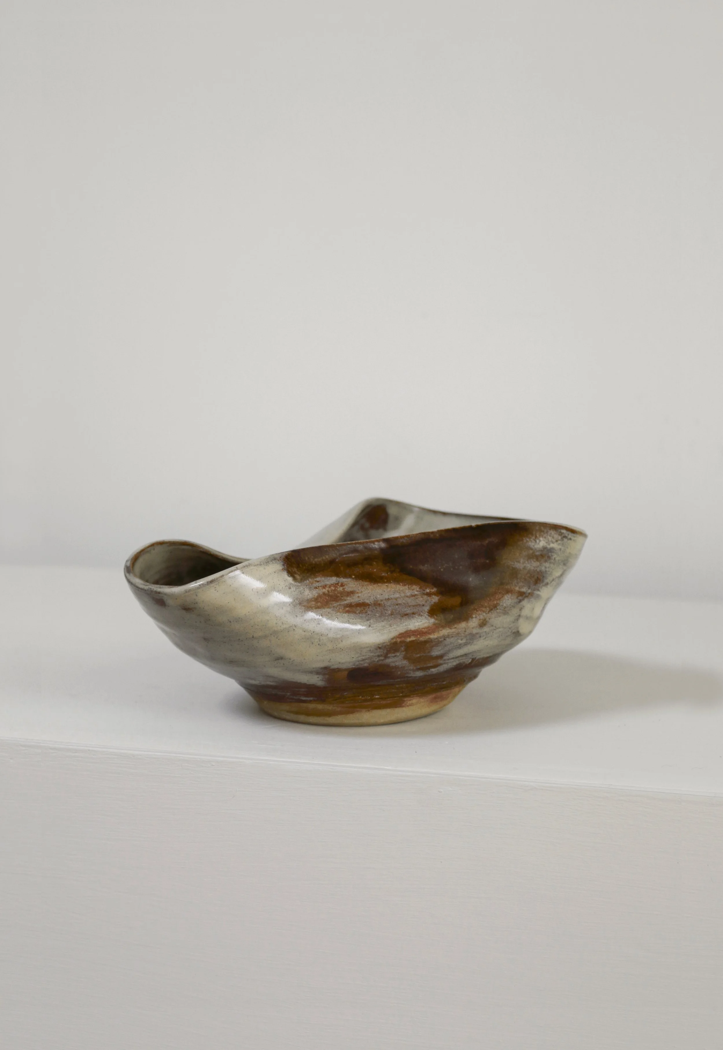 Studio Pottery Squashed Form Bowl-1.jpg