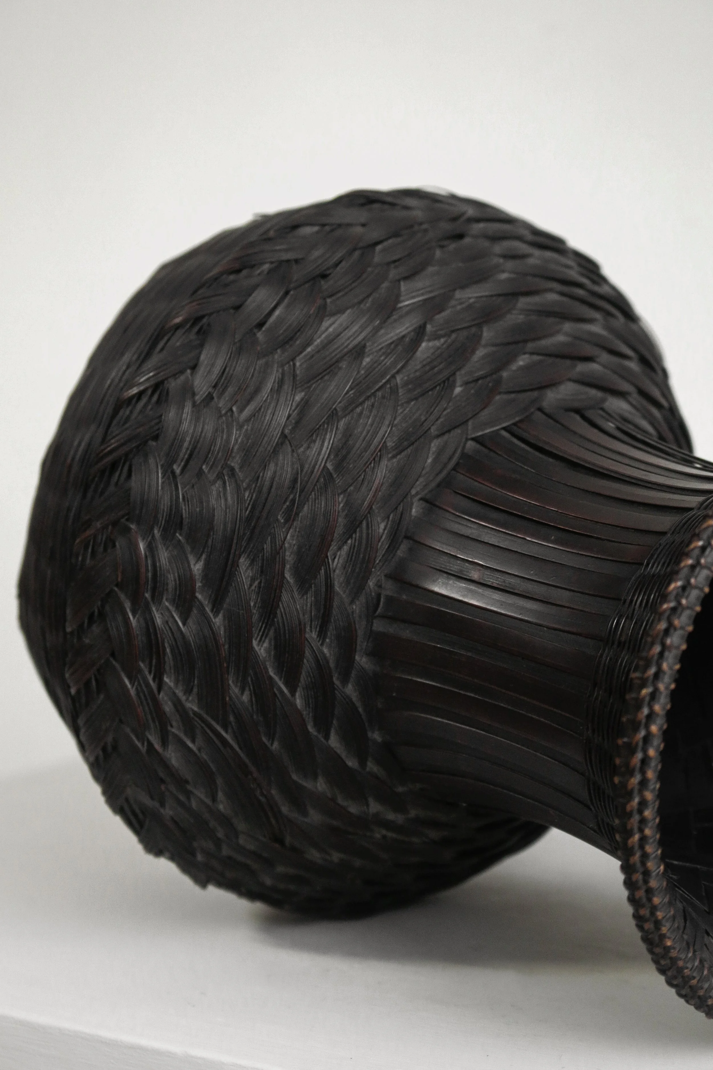 Japanese black woven Ikebana basket (3 of 1).jpg