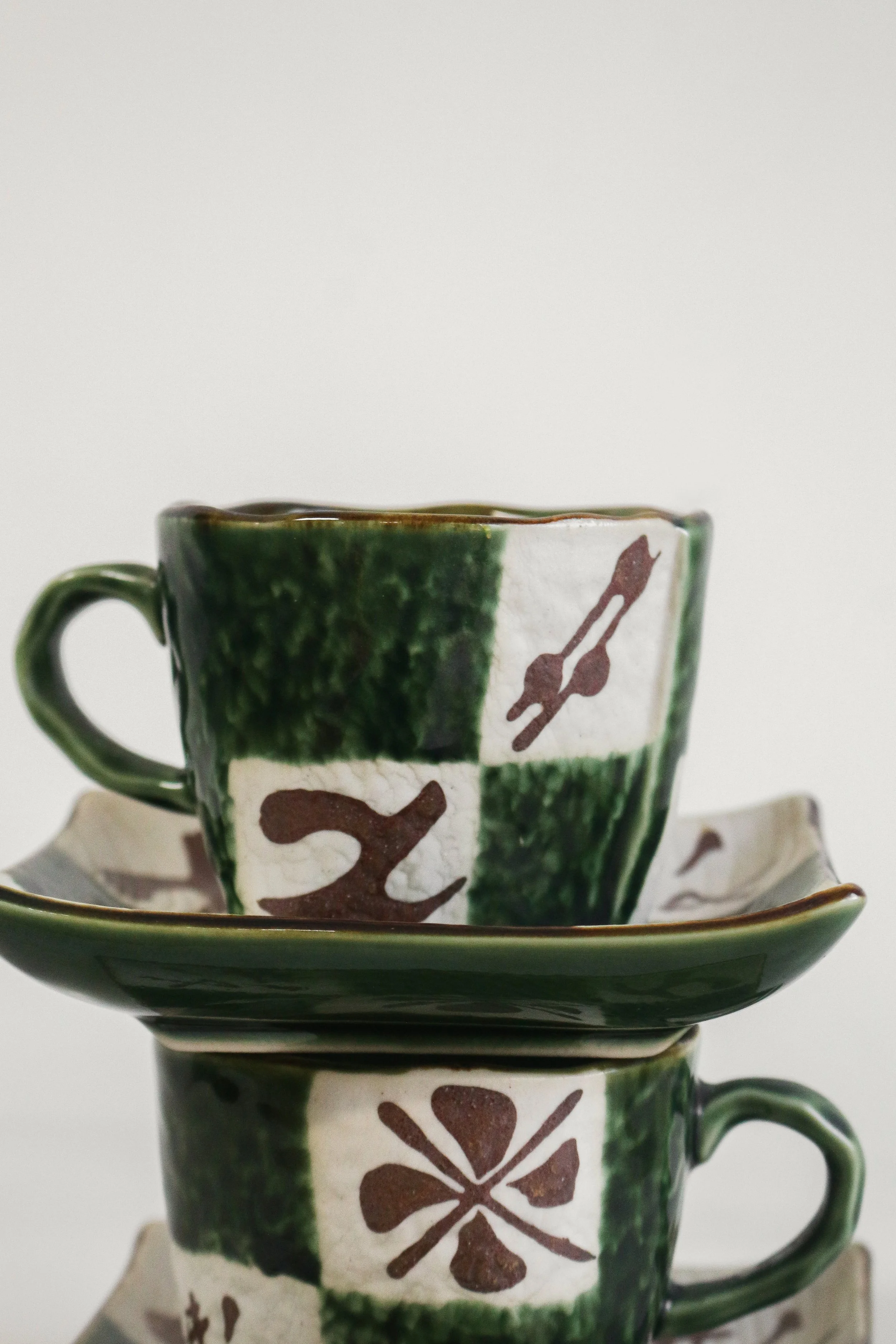 Japanese Oribe Ware Cups and Saucers (7 of 1).jpg