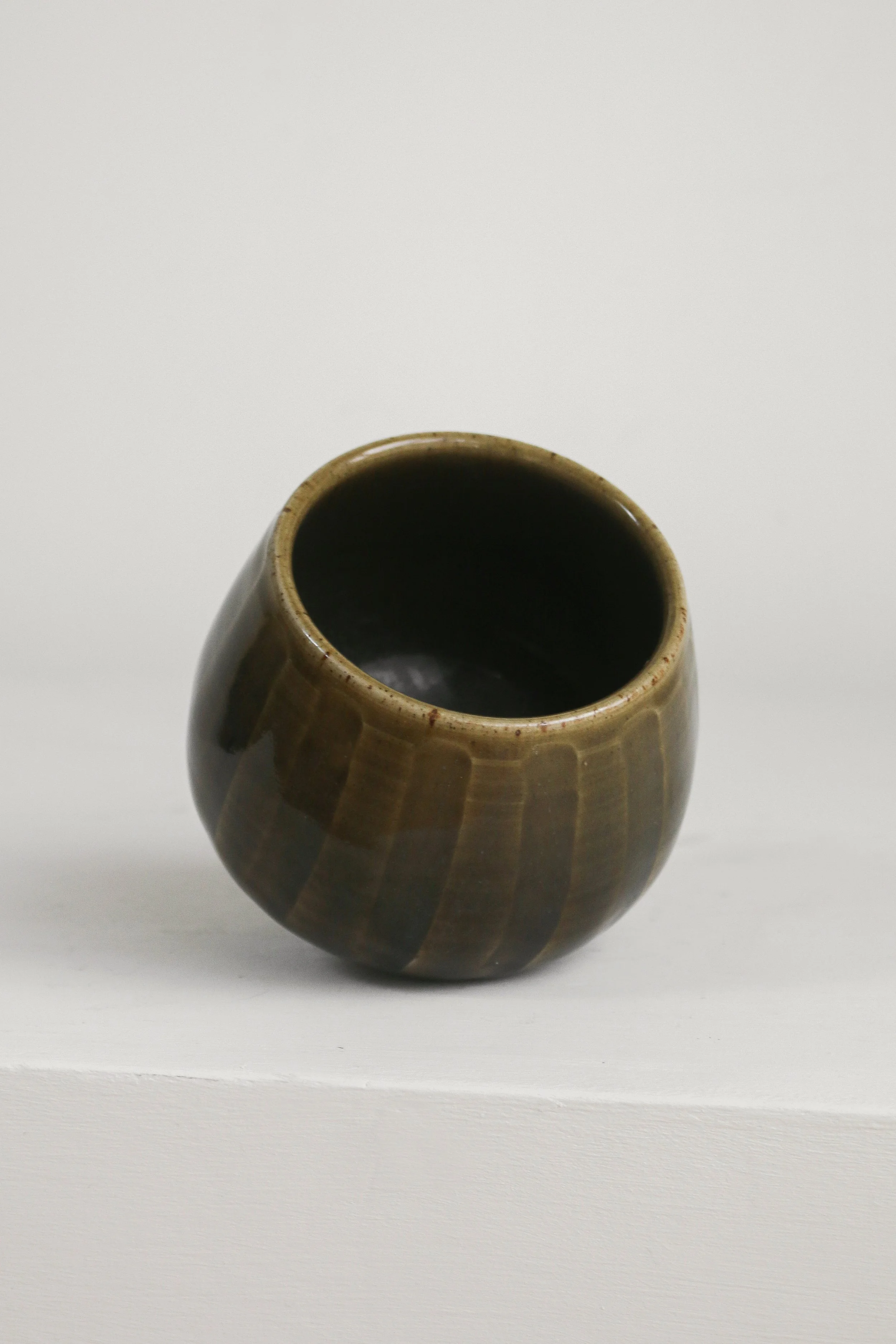 Olive Green Studio pottery Yunomi Cup (4 of 1).jpg