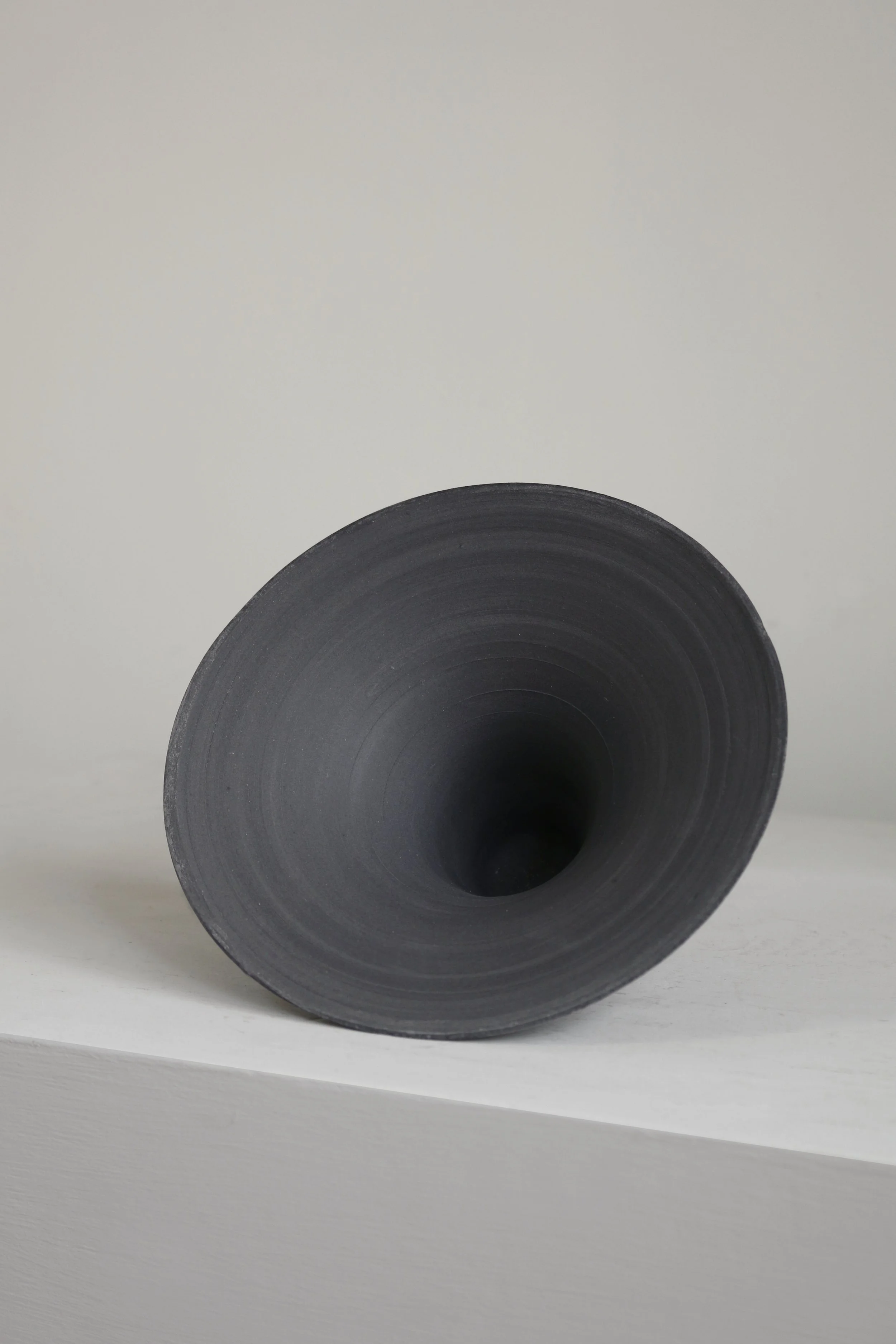 Modernist Flared Black Porcelain Bowl-3.jpg