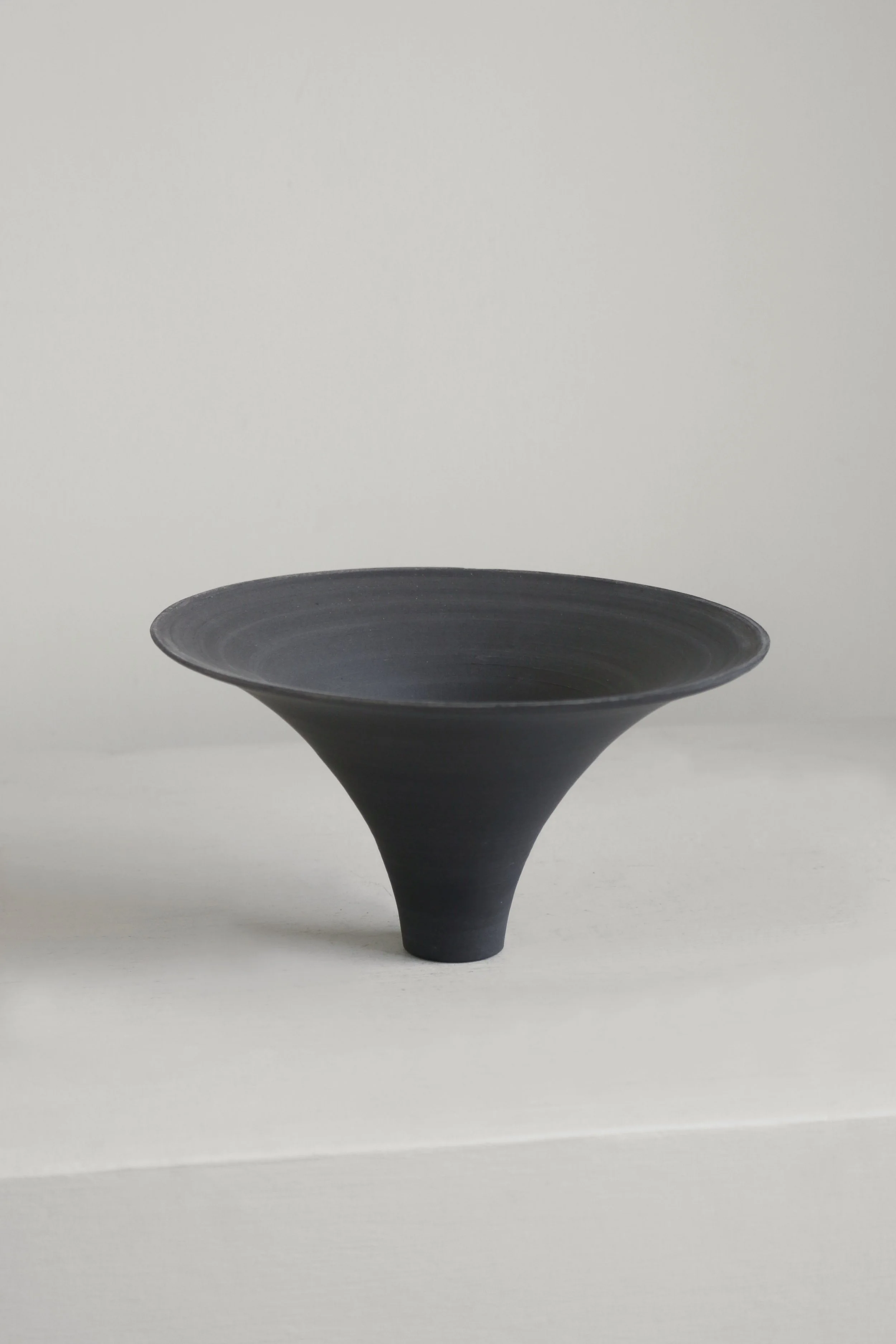 Modernist Flared Black Porcelain Bowl-2.jpg