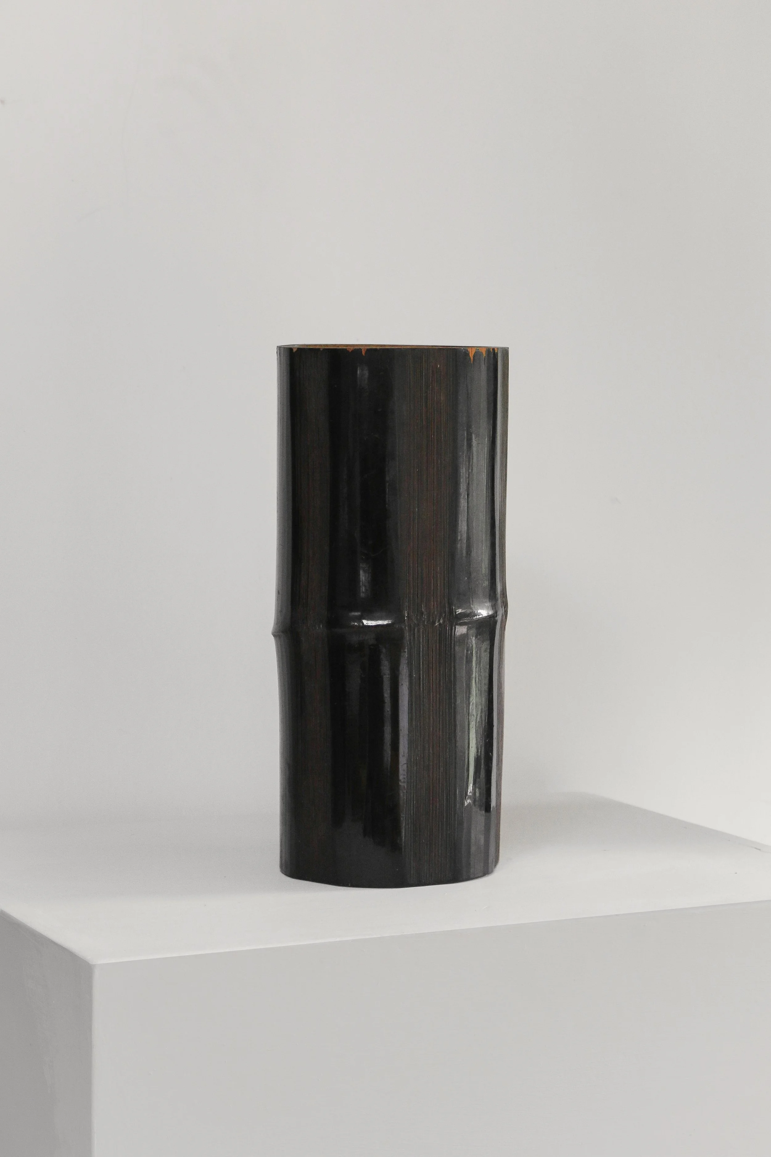 Japanese Striped Bamboo Lacquer Vase-3.jpg
