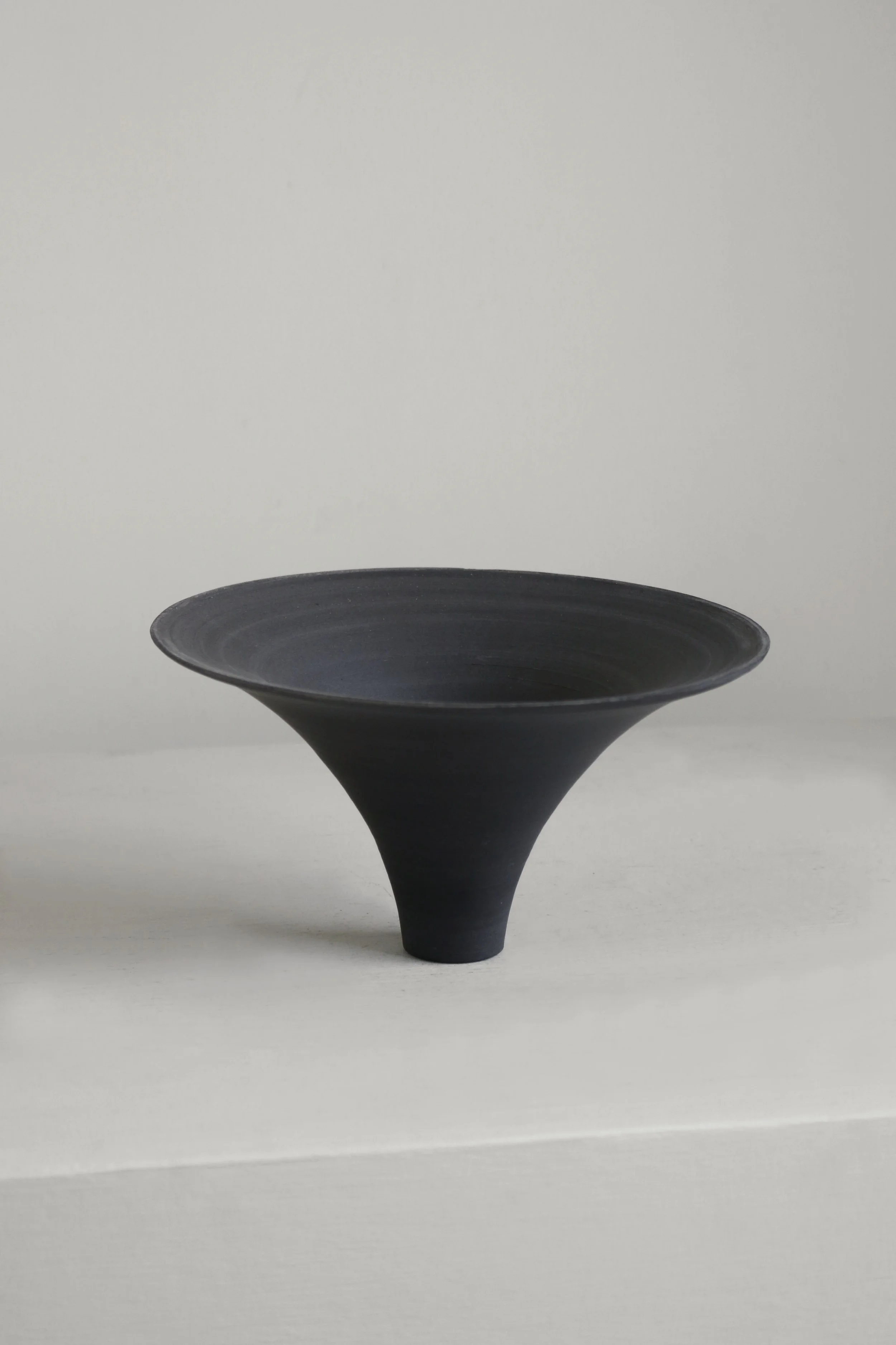 Modernist Flared Black Porcelain Bowl-2.jpg