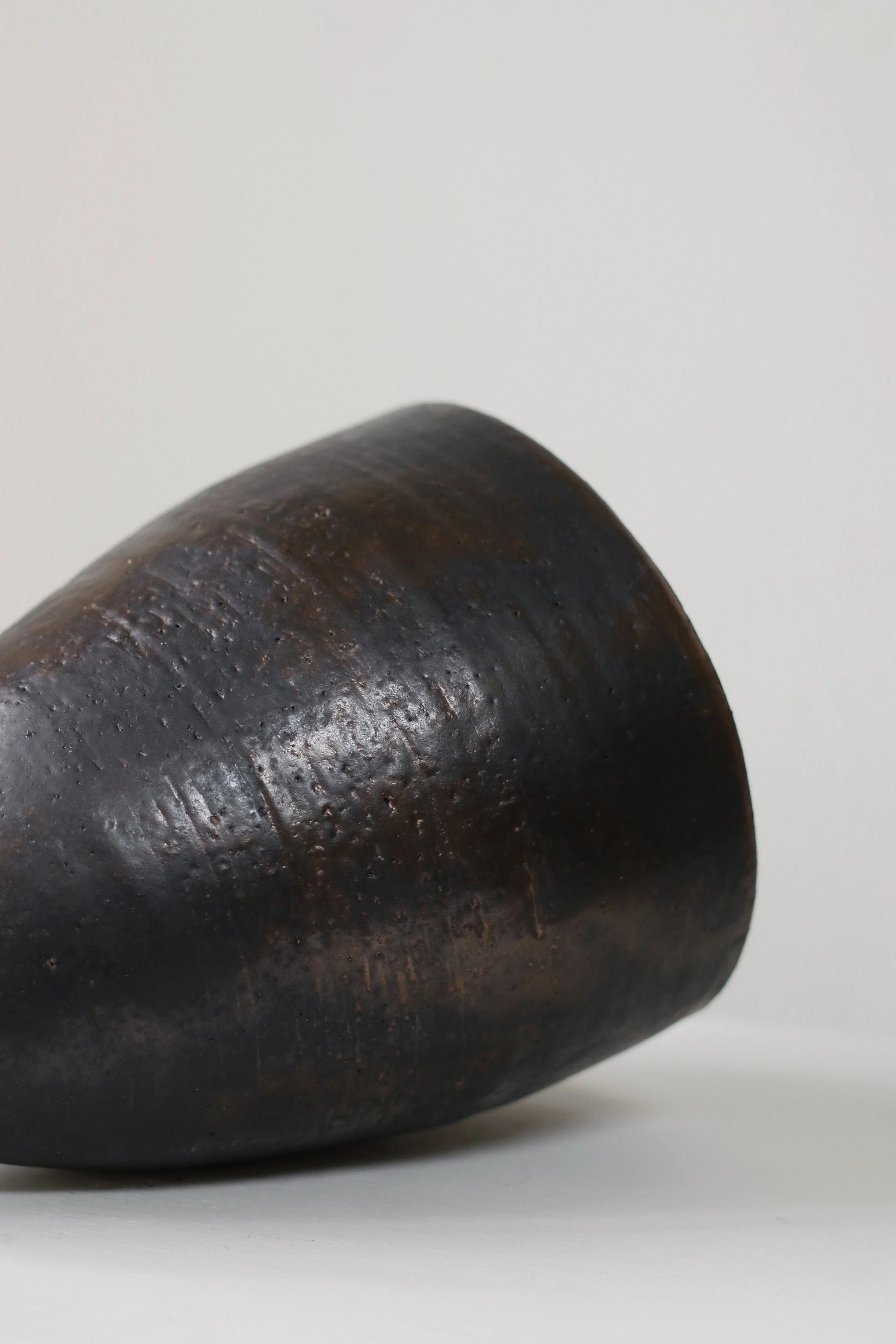 Modernist Studio Pottery Vase with Manganese Glaze-2.jpg