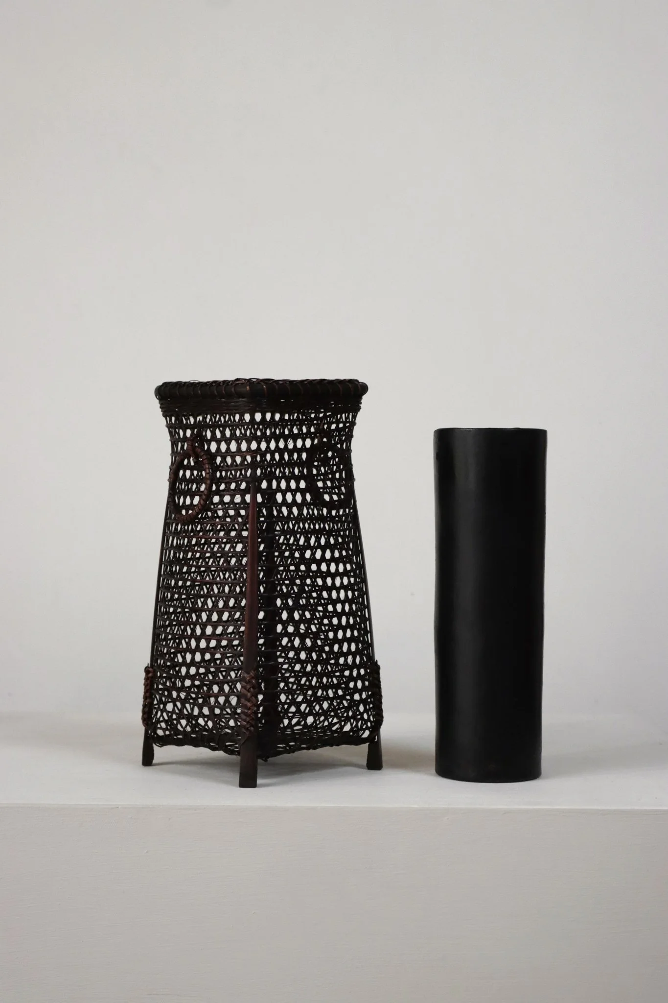 Japanese Footed Bamboo Ikebana Basket AOE Objects-3.jpg