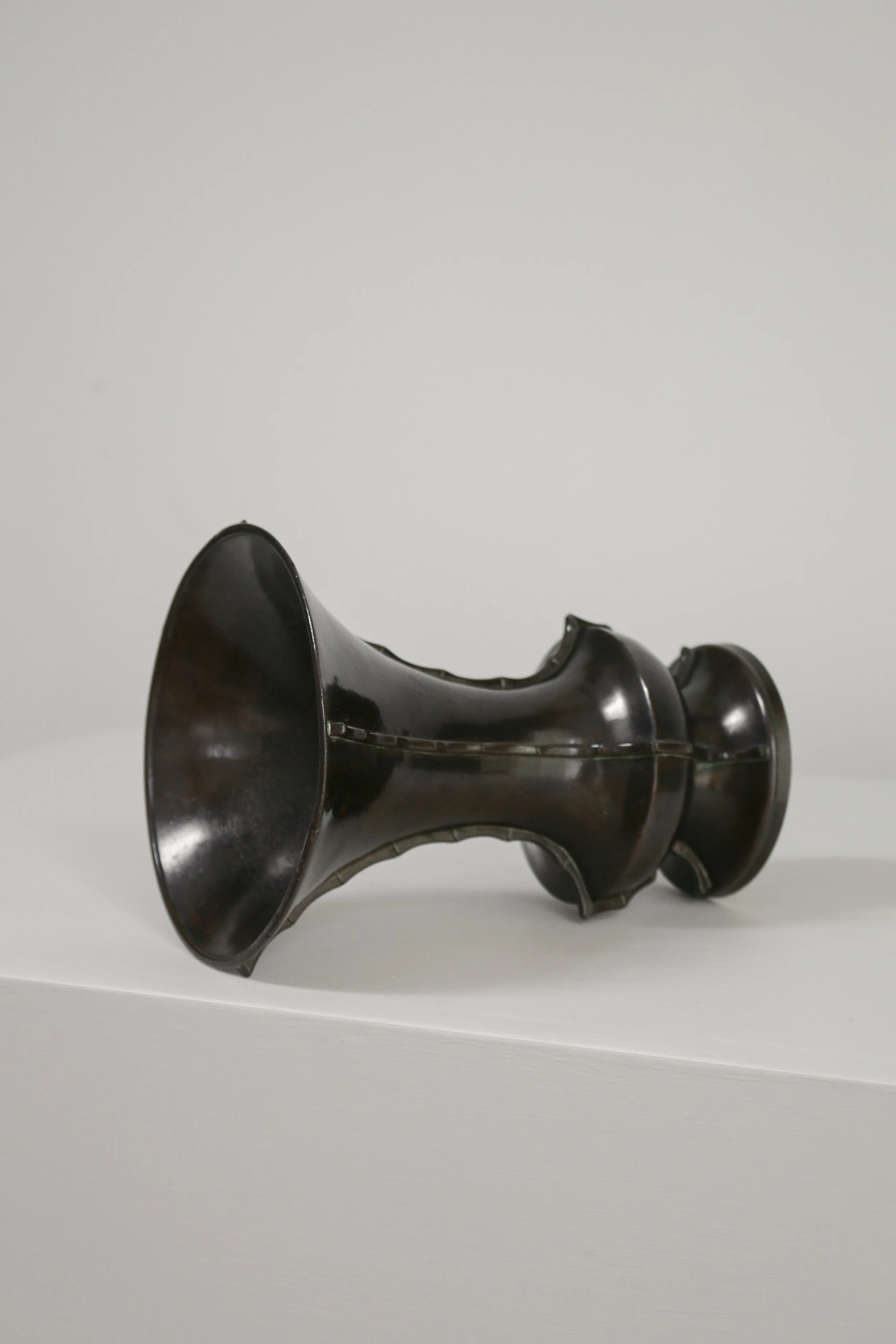 Vintage Japanese Meji Flared Bamaboo Bronze Vase-5.jpg