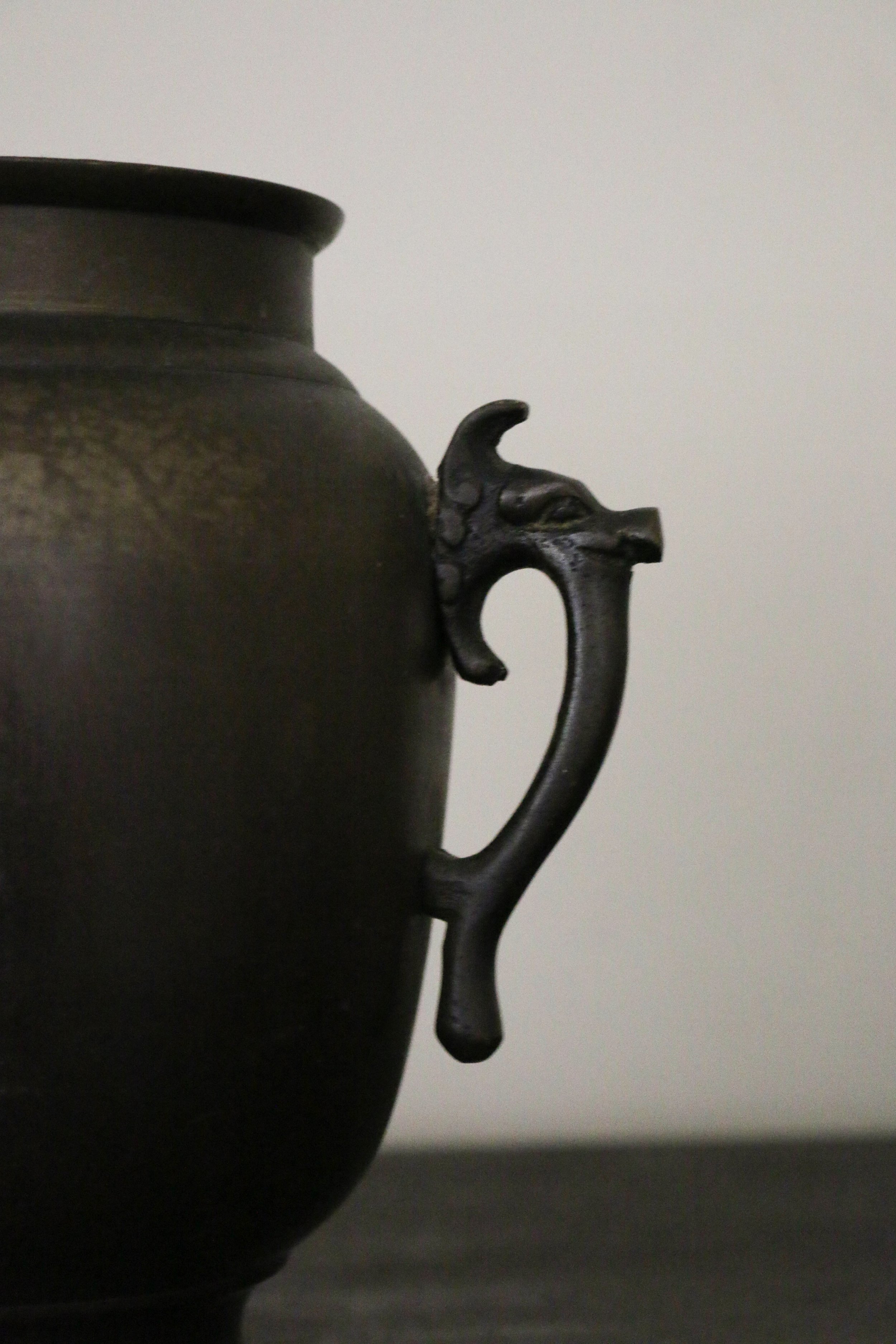 Vintage Japanese Handled Ear Bronze Vase.jpg