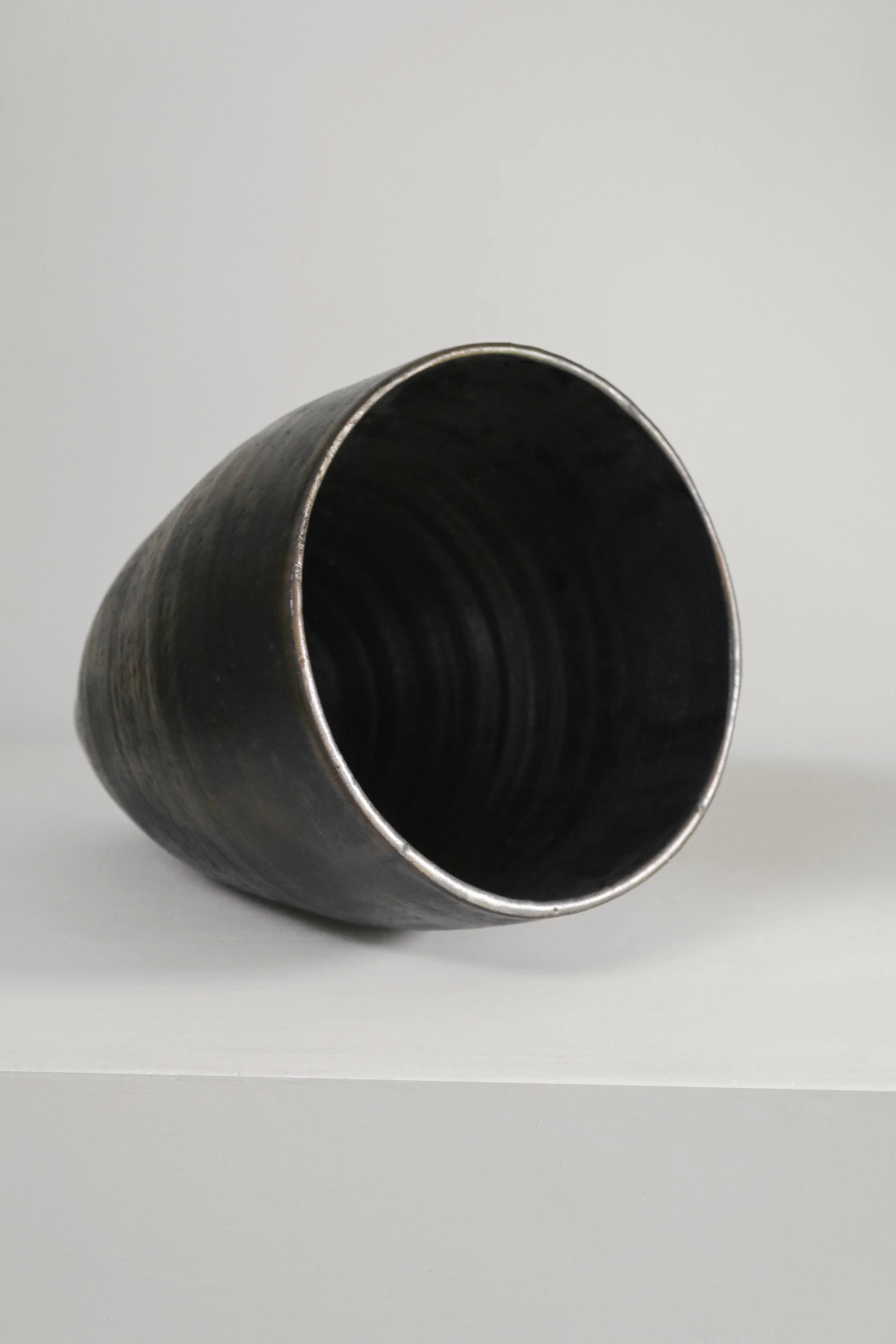 Studio Pottery Bronze Glaze Modernist Vase-4.jpg