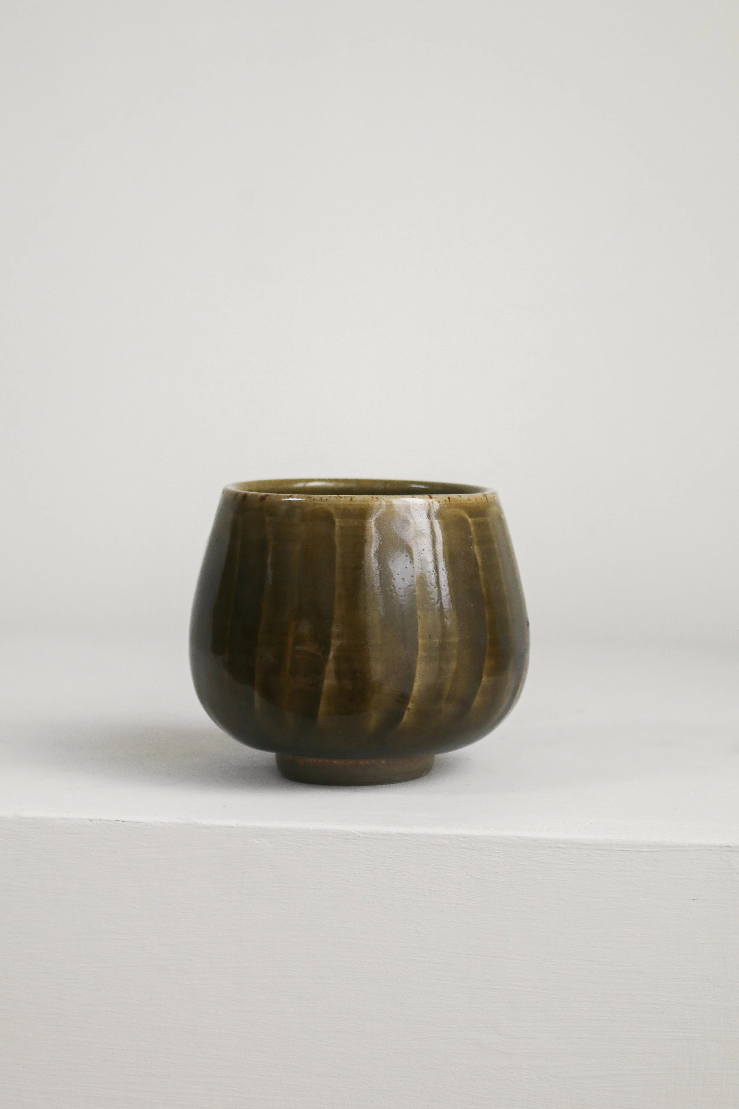 Olive Green Studio pottery Yunomi Cup (1 of 1).jpg