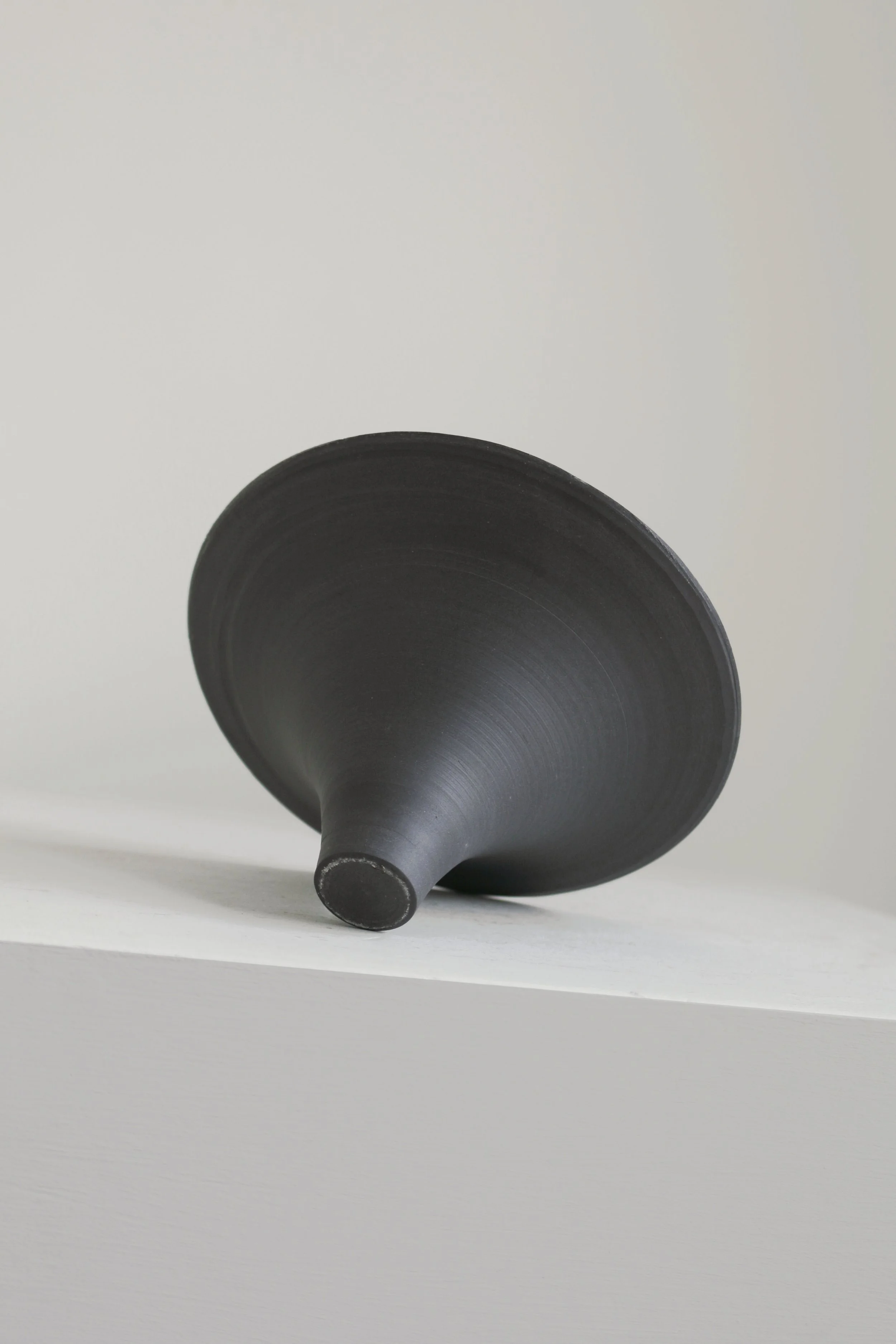 Modernist Flared Black Porcelain Bowl-5.jpg