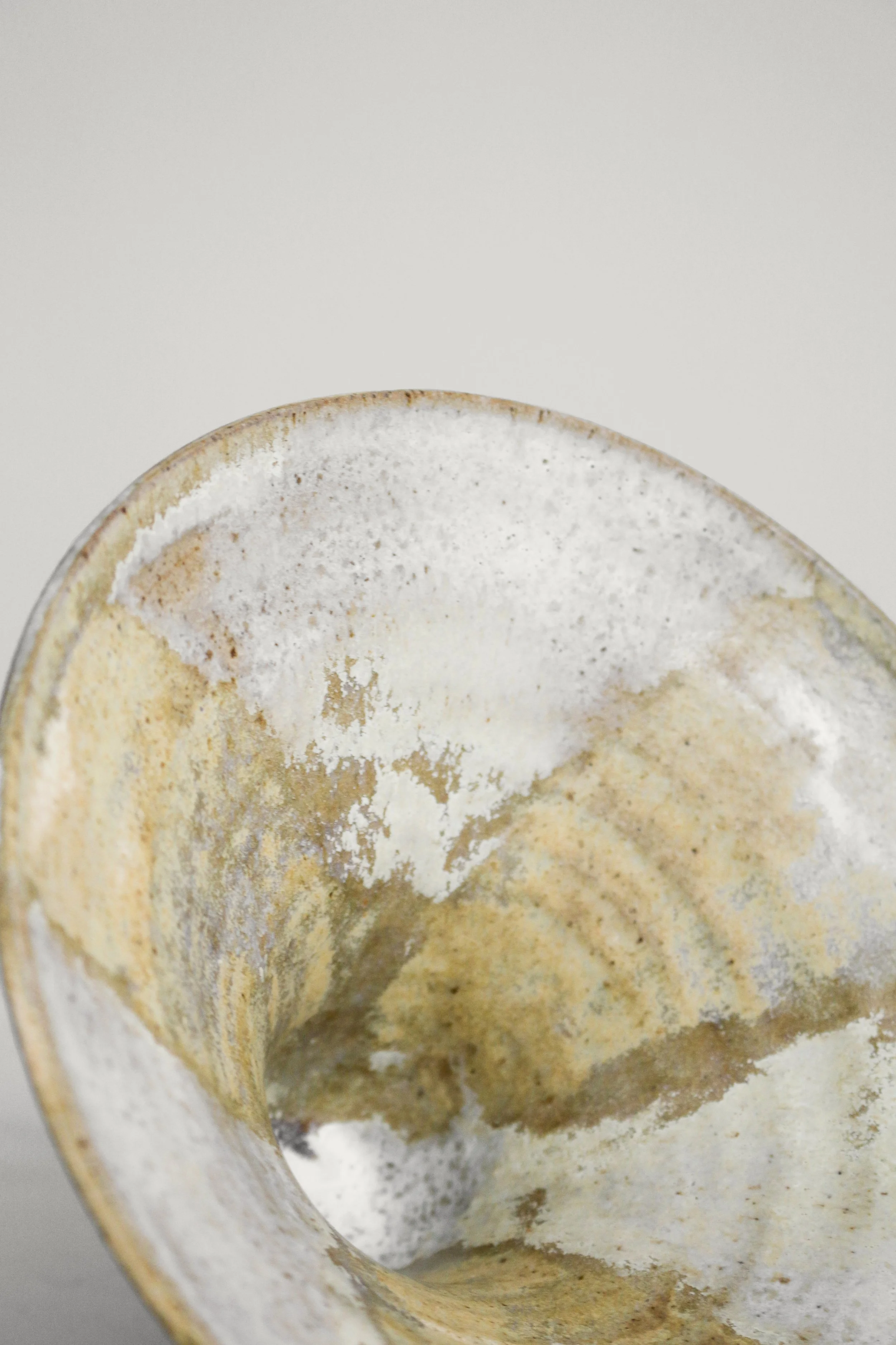 Flared conical studio pottery bowl striped (3 of 1).jpg