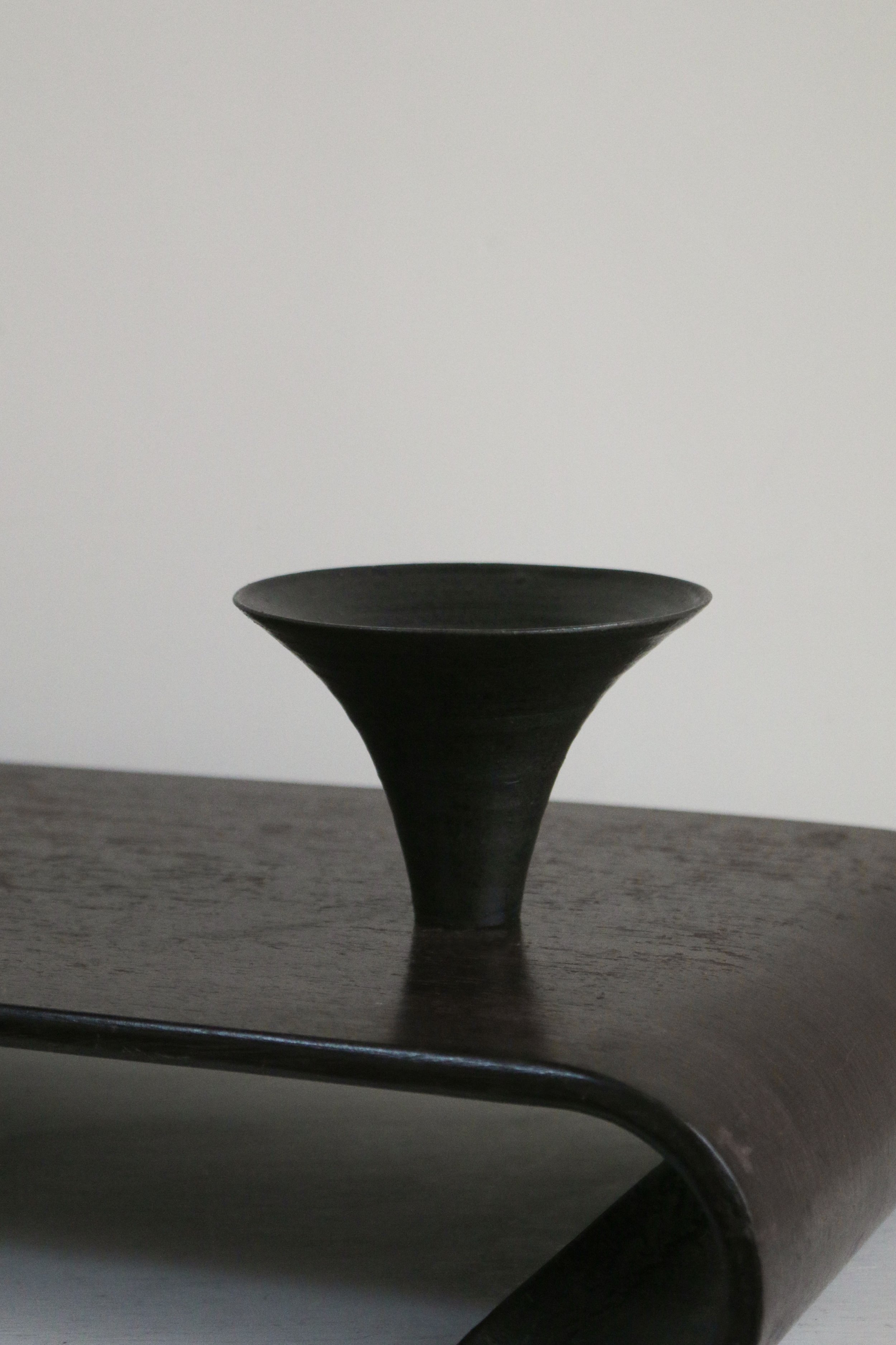 Studio Pottery Black Flared Bowl-3.jpg