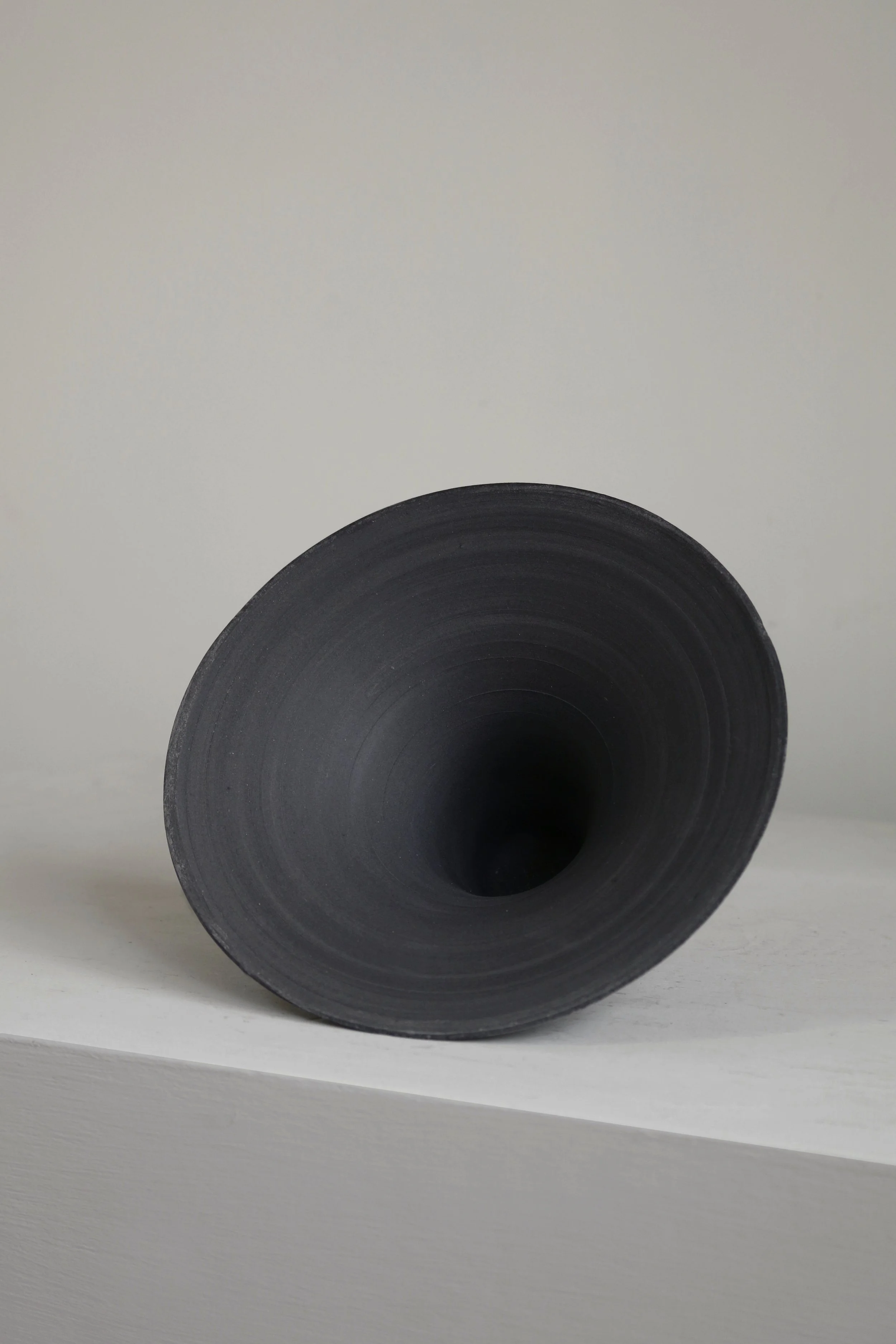 Modernist Flared Black Porcelain Bowl-3.jpg