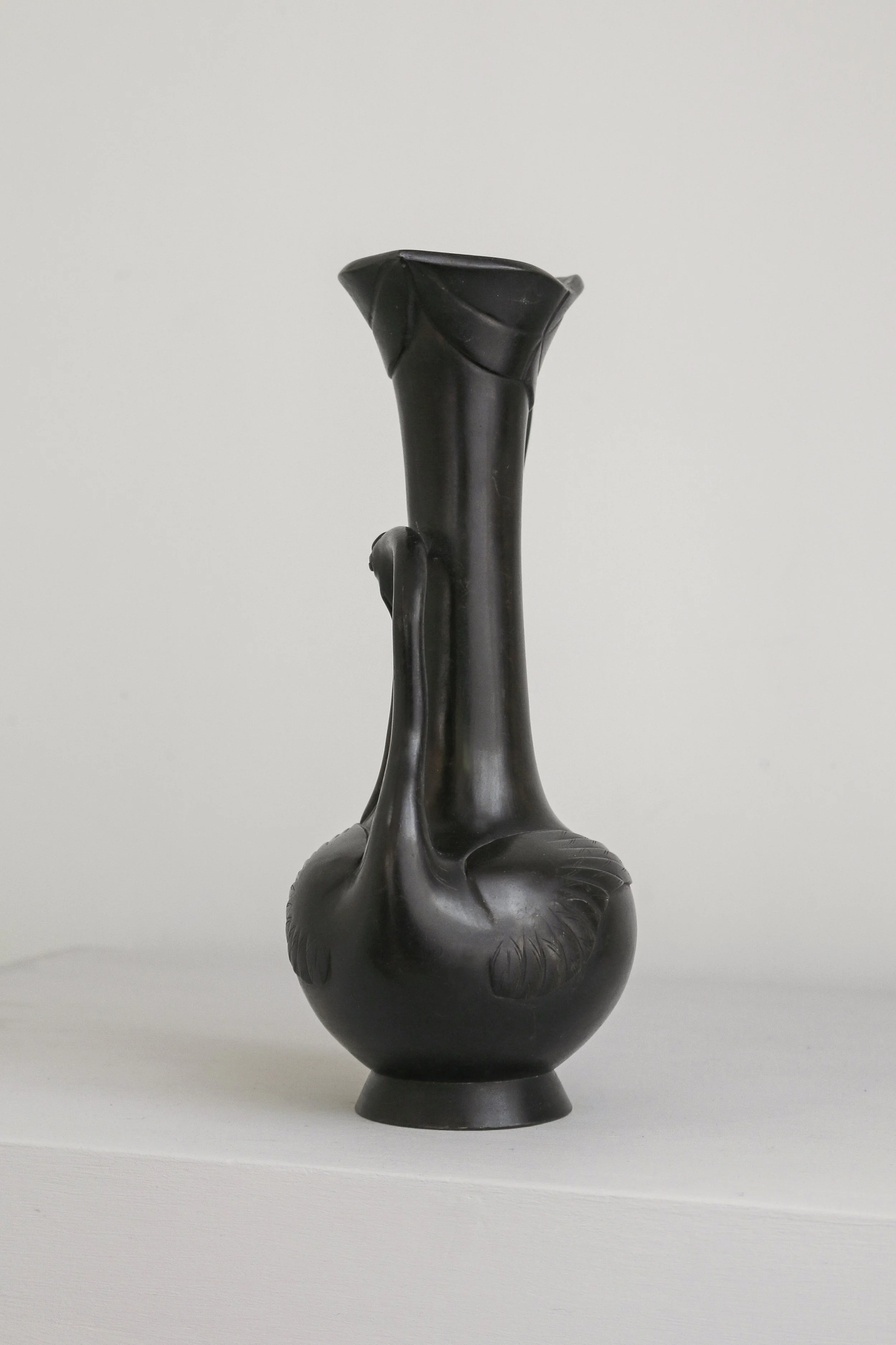 Japanese Meiji Bronze Crane Vase (2 of 1).jpg