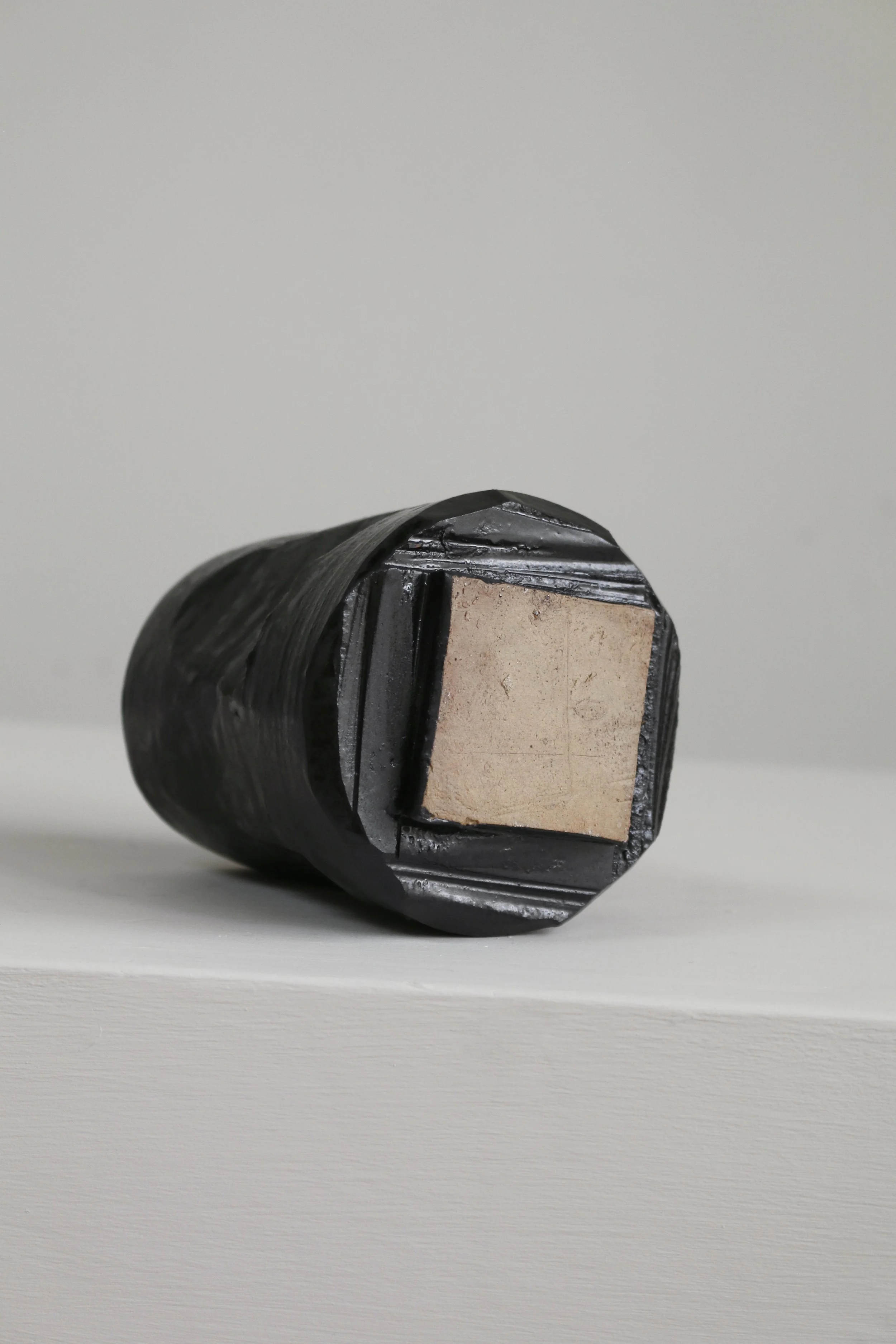 Faceted Black Pottery Vessel Vase-7.jpg